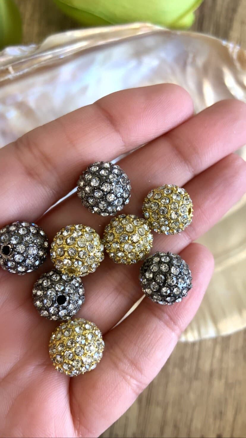 Alloy Rhinestone beads, Gunmetal round beads, Gold Disco Ball beads, Crystal Beads, Bracelet beads, Jewelry Accessories, Findings, Wholesale
