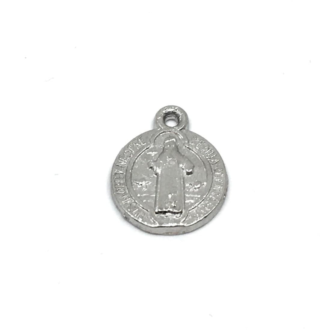 Saint Benedict Charm, St Benedict Pendant, Alloy Rhodium Charms, St Benedict Charm Pendant, Bellaire Wholesale, Bulk Buy, Religious, 15pcs - image 3