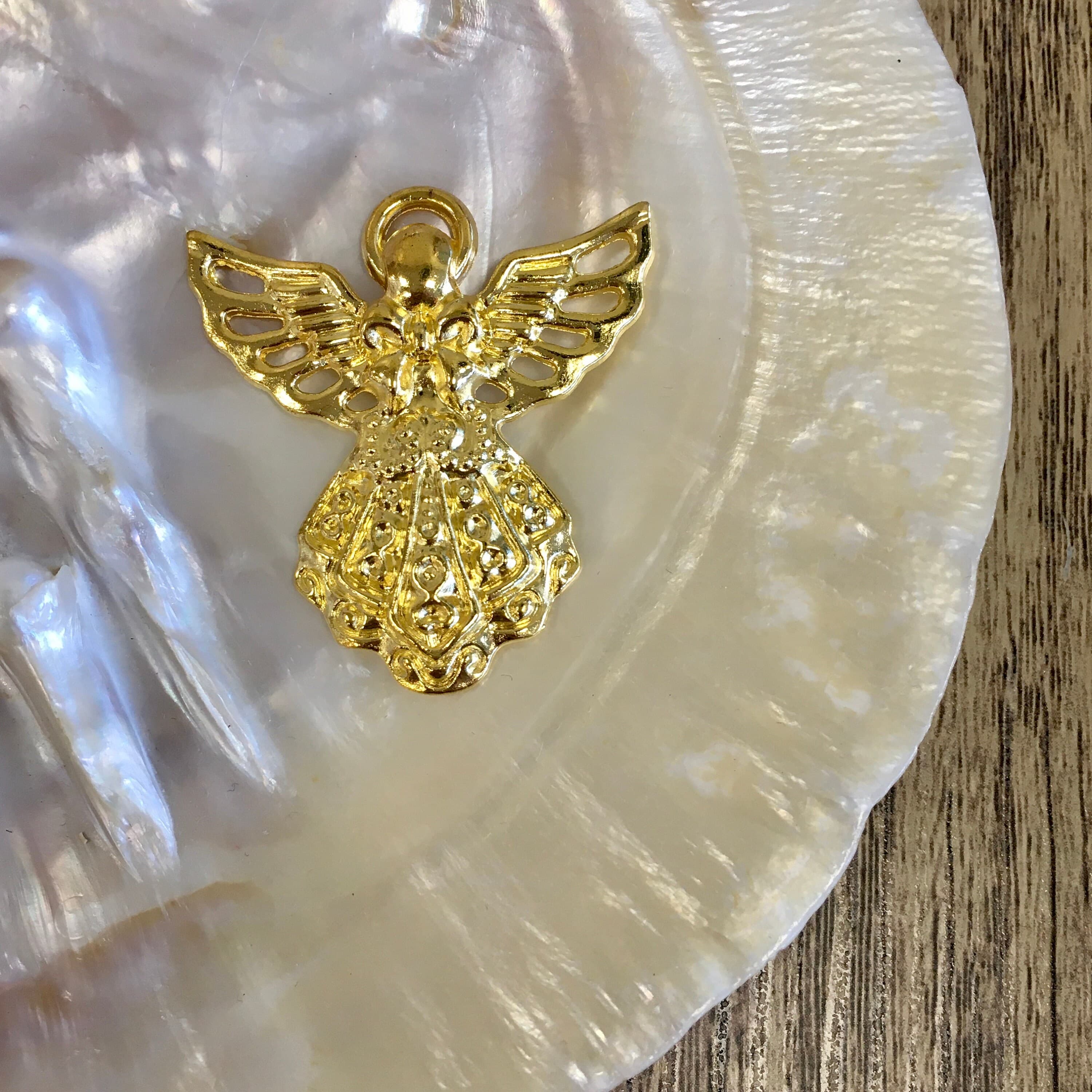 Guardian Angel Charm, Angel Charm Pendant, Yellow Gold Guardian Angel, Keychain Charm, Alloy Pendant, Bellaire Wholesale, Canada Supply - image 5