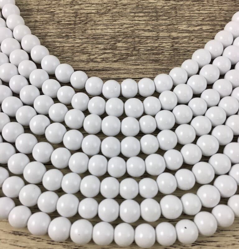 10mm White Glass Pearl Beads, Chalk White Faux pearl Beads, DIY Beads, Jewellery Supply beads, DIY Pearls, Canadian Supplier, Wholesale Buy - image 3