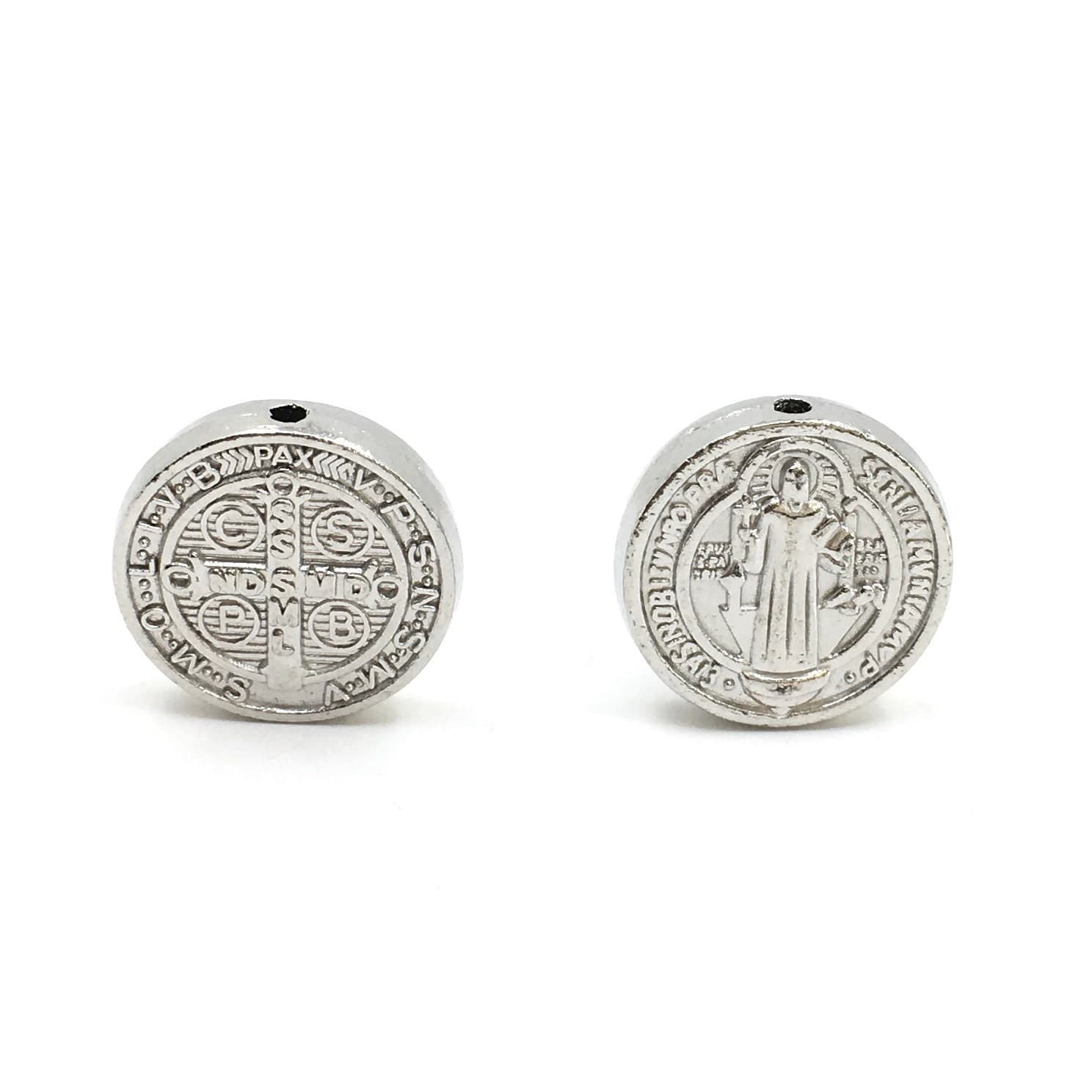 Saint Benedict Beads, Alloy Religious Beads, Religious beads, 10Pc, Rhodium Beads, Bellaire Wholesale, Wholesale Religious Beads, Bulk Buy - image 3