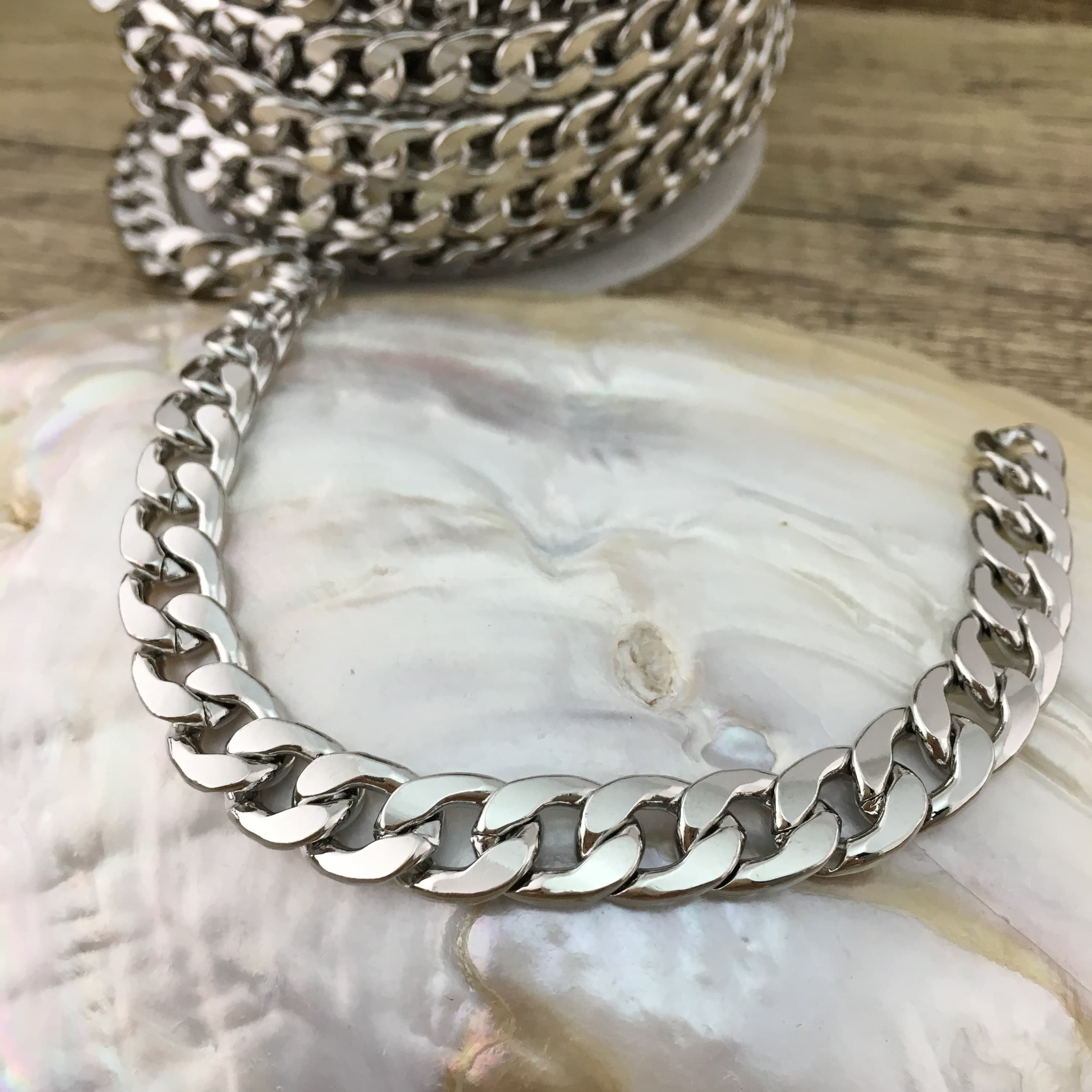 Alloy Flat Curb Chain, Alloy Jewelry Chain, Silver Chain, Dull Gold Chain, Gunmetal Chain, Canadian Supplier - image 5
