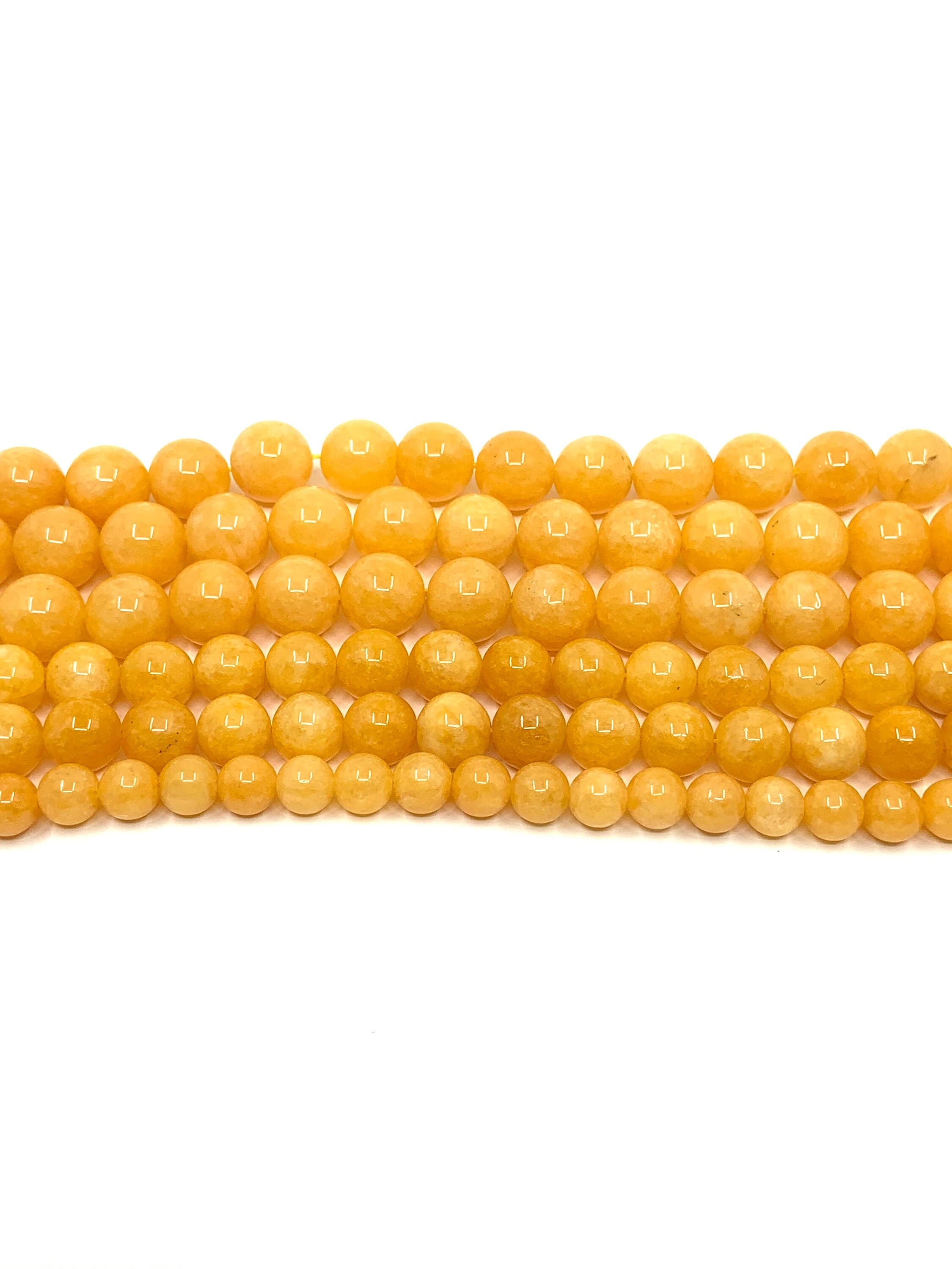 Milky yellow jade beads