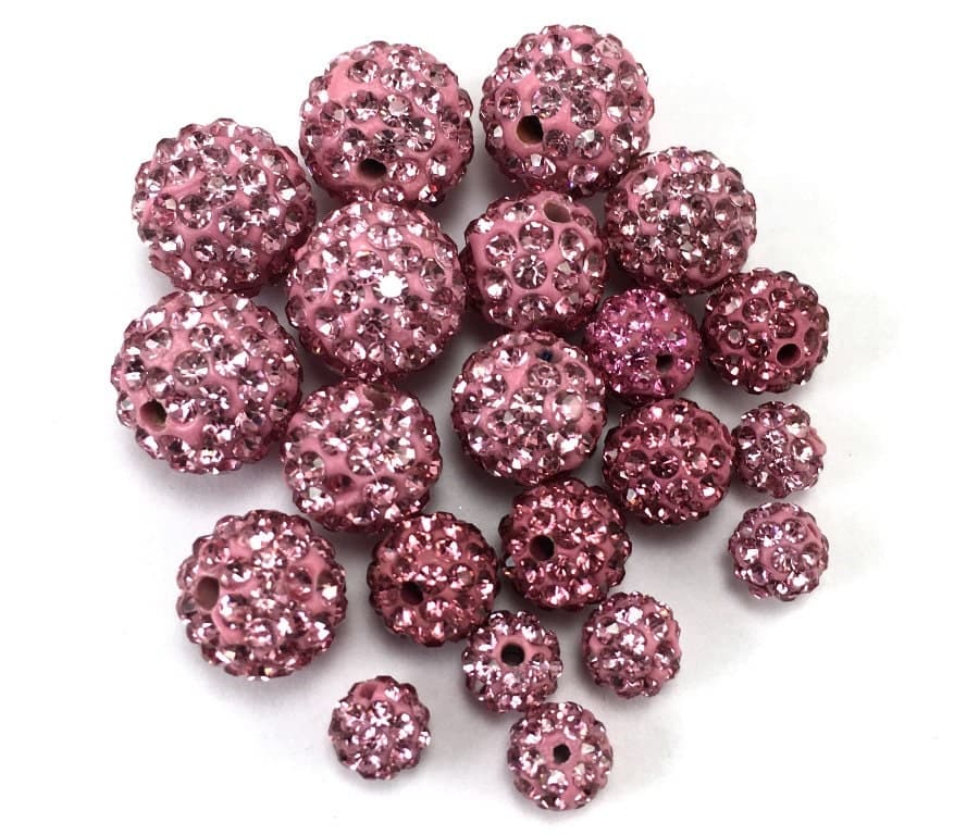 6mm Light Pink Rhinestone Bead, 6mm Disco bead, Light Pink bead, Light Pink Sparkle beads, crystal bead, small crystal bead, Canadian Seller - image 5