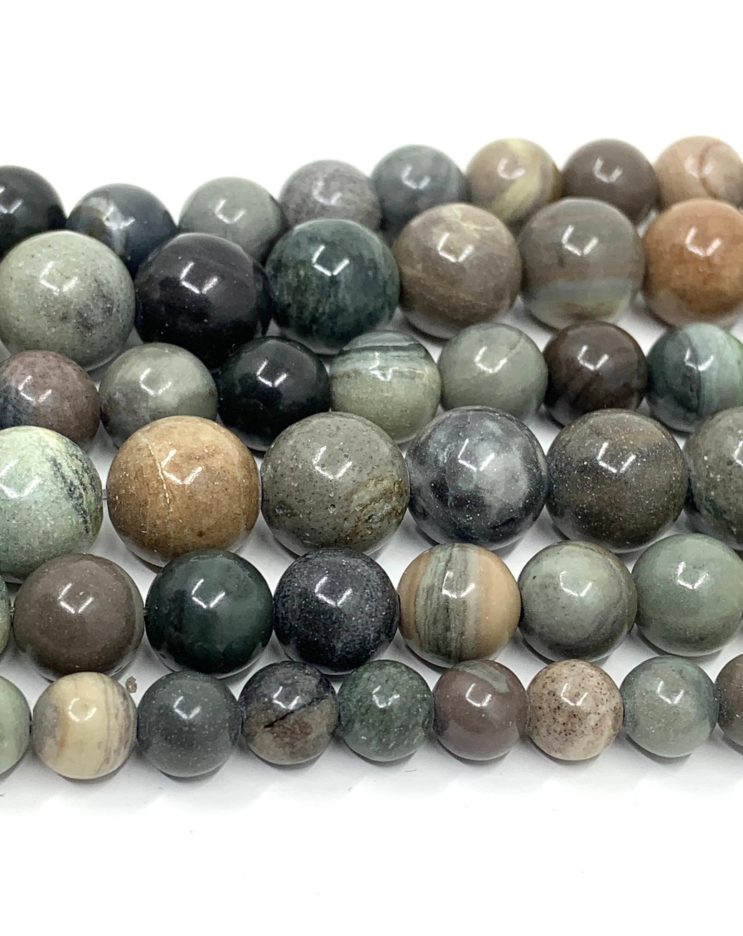 Silver Leaf Jasper Bead, Natural Stone Bead, 6mm, 8mm, 10mm, Variscite, Natural Jasper, Canadian Supplier, Bellaire Wholesale - image 4