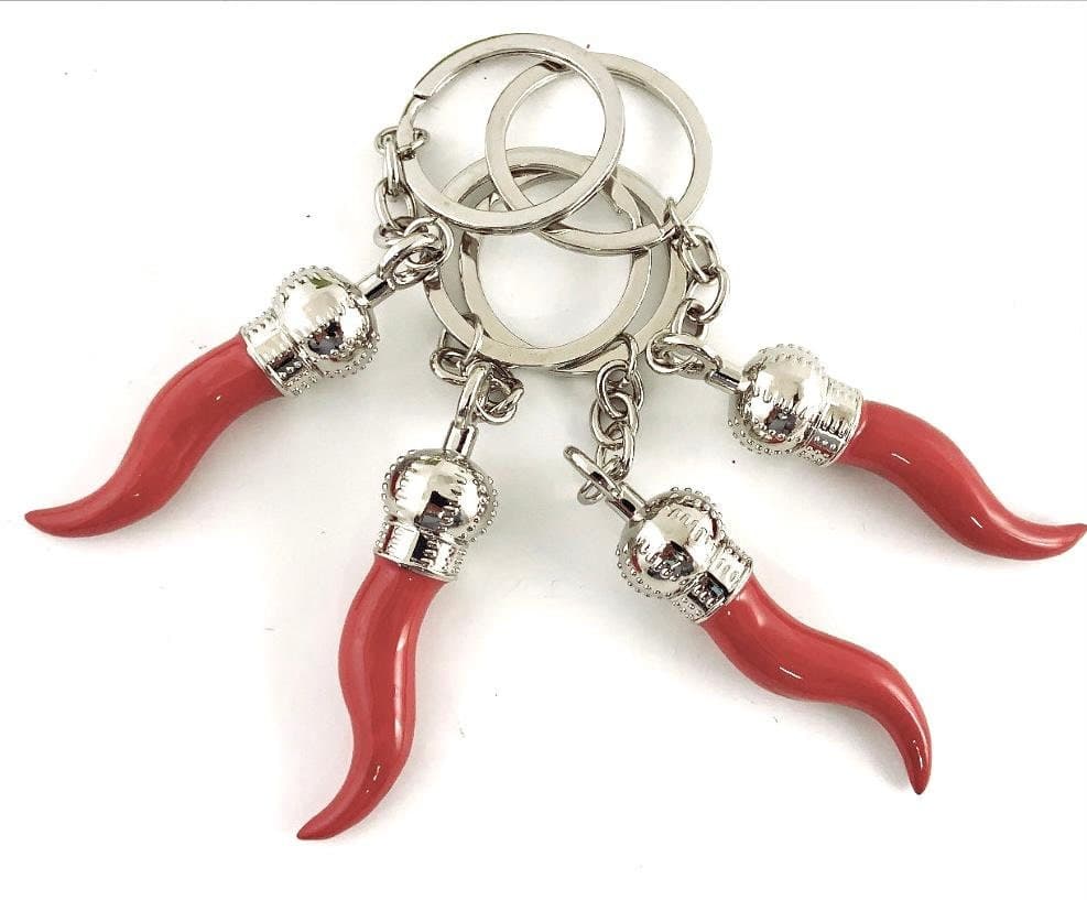 Italian Red Horn Key Chain, Cornicello, Mano Cornuto, Italy Horn, Italy Horn Red, Italy Keychain, Bellaire Wholesale, Bulk Buy Keychains - image 3