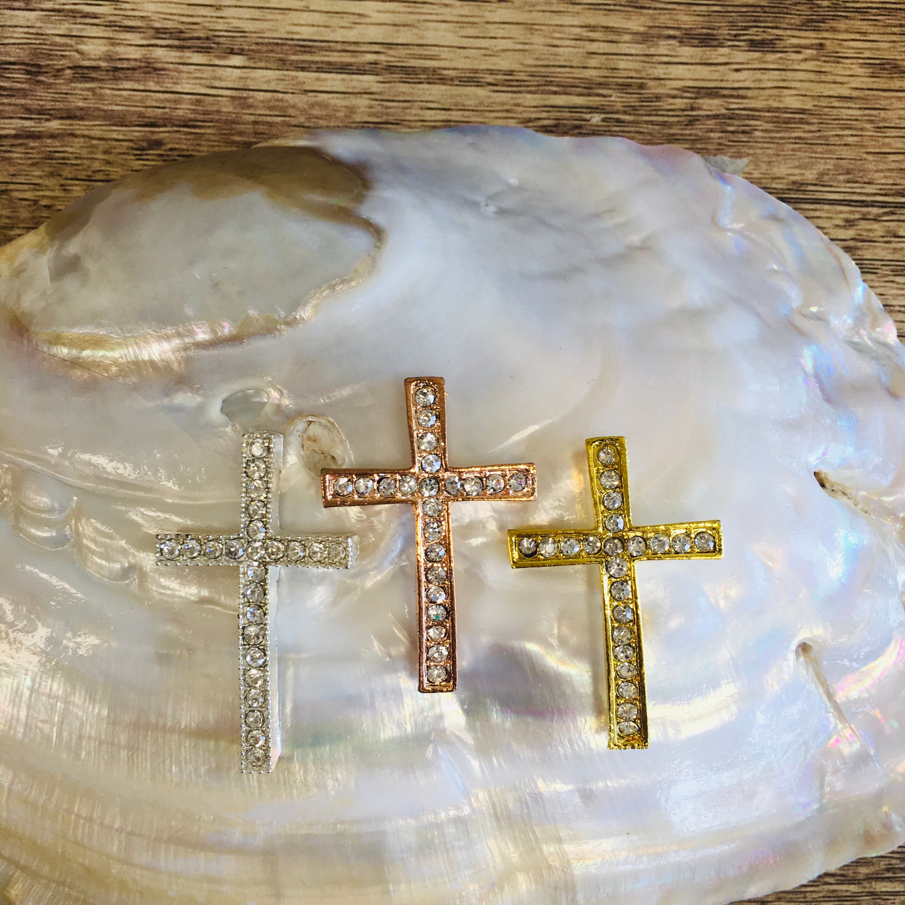 Cross Findings, Cross Bead, Cross Connectors, Alloy Cross Connector, Silver Cross ,Gold, Rose gold Cross Bead, Cross,  Bellaire Wholesale