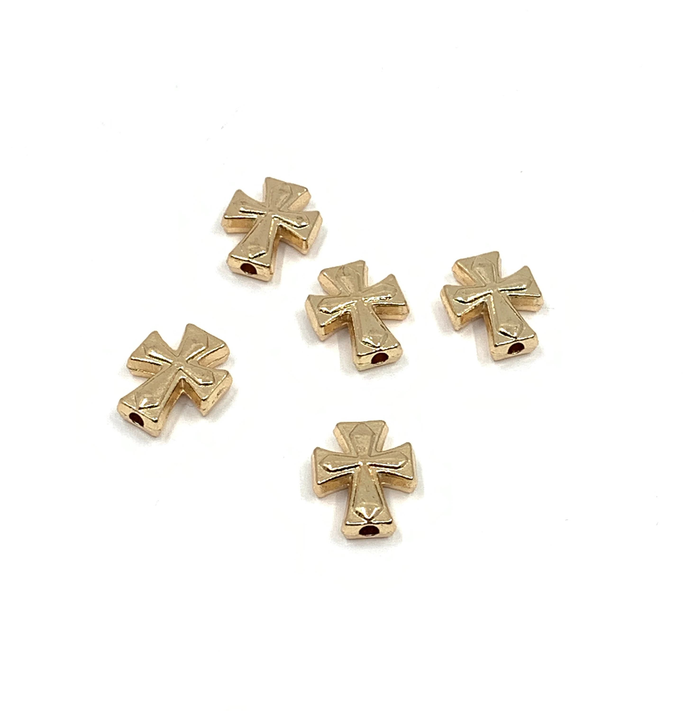 Cross beads, Alloy Cross, Gold, Silver, Rose gold Cross, Bracelet Beads, Jewelry making, Religious Findings, Bellaire Wholesale, 17pcs - image 5