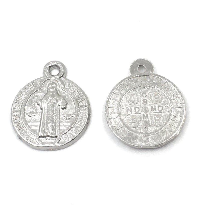 Saint Benedict Charm, St Benedict Pendant, Alloy Rhodium Charms, St Benedict Charm Pendant, Bellaire Wholesale, Bulk Buy, Religious, 15pcs