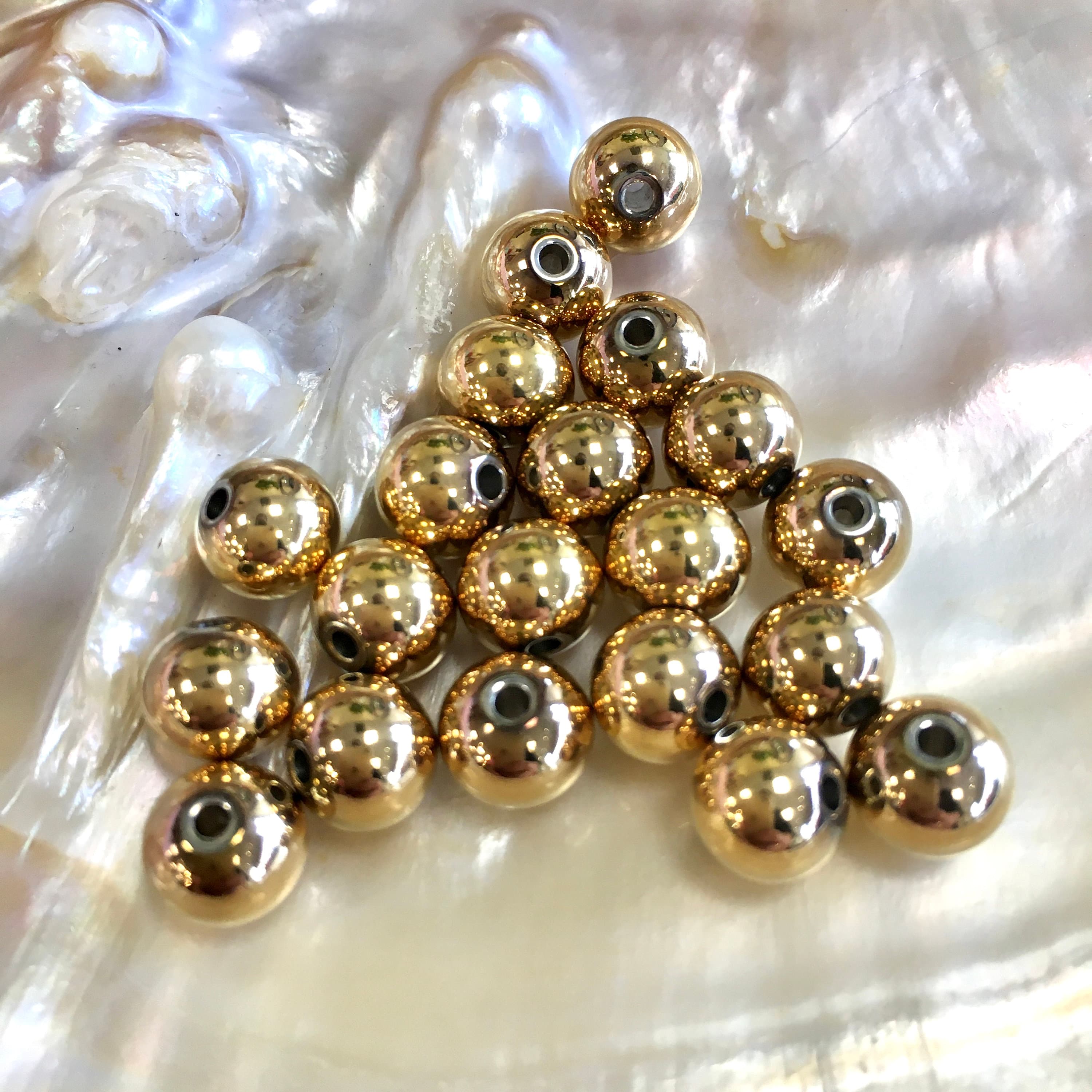 Stainless Steel Gold Round Beads, Round Spacer beads, Gold Beads, Beads for bracelet, Canadian Supplier - image 3