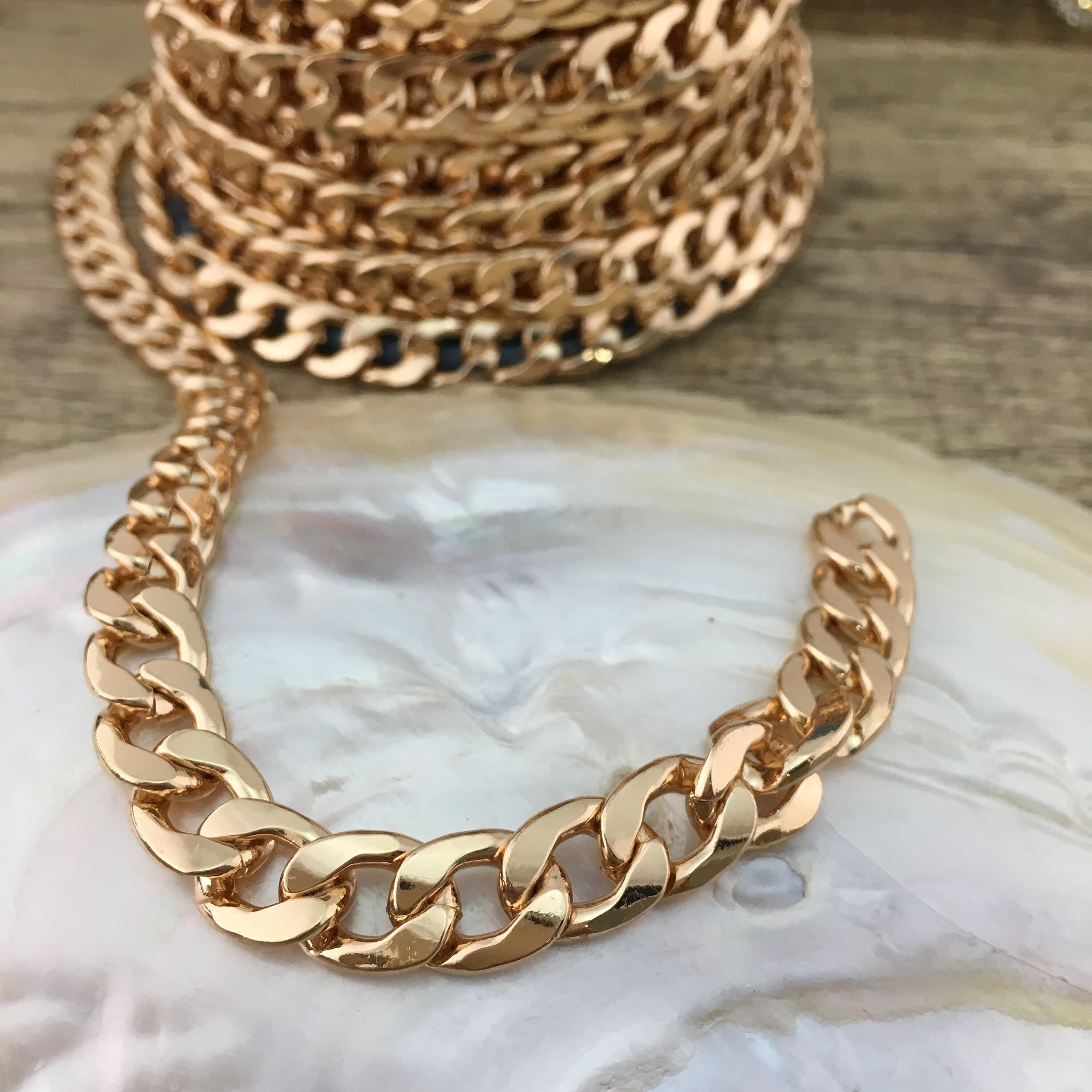 Alloy Flat Curb Chain, Alloy Jewelry Chain, Silver Chain, Dull Gold Chain, Gunmetal Chain, Canadian Supplier - image 3