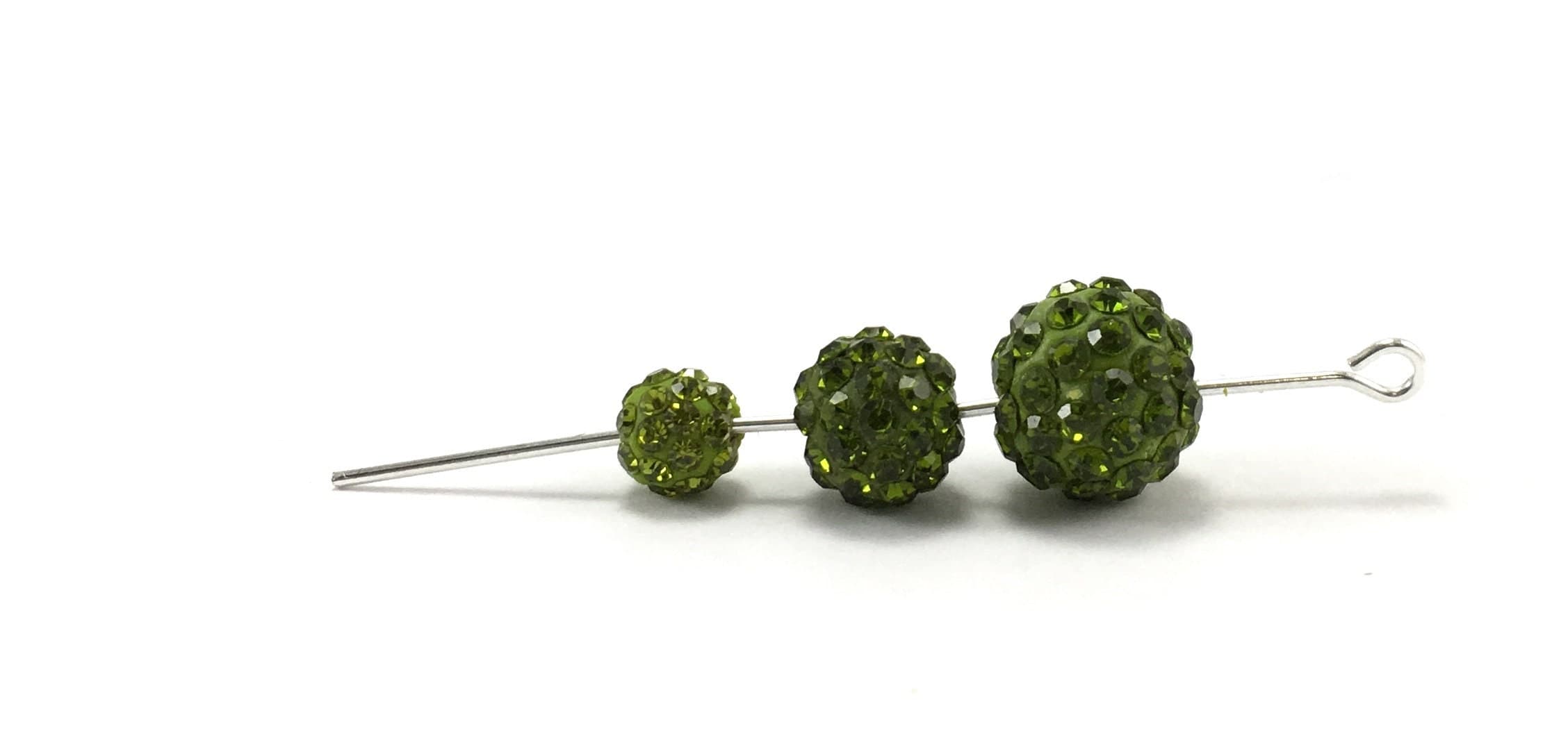 8mm Olivine Green Rhinestone Bead, 8mm Green Disco bead, 8mm Olivine Green bead, Green crystal bead, small crystal bead, Canadian Supplier