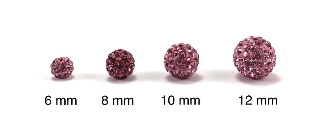 6mm Light Pink Rhinestone Bead, 6mm Disco bead, Light Pink bead, Light Pink Sparkle beads, crystal bead, small crystal bead, Canadian Seller - image 3