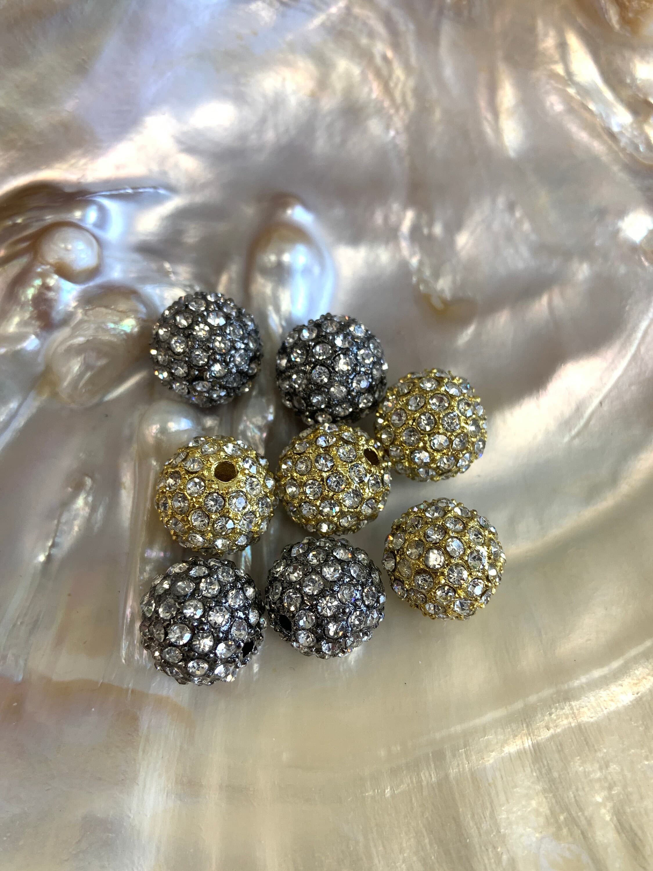 Alloy Rhinestone beads, Gunmetal round beads, Gold Disco Ball beads, Crystal Beads, Bracelet beads, Jewelry Accessories, Findings, Wholesale - image 5