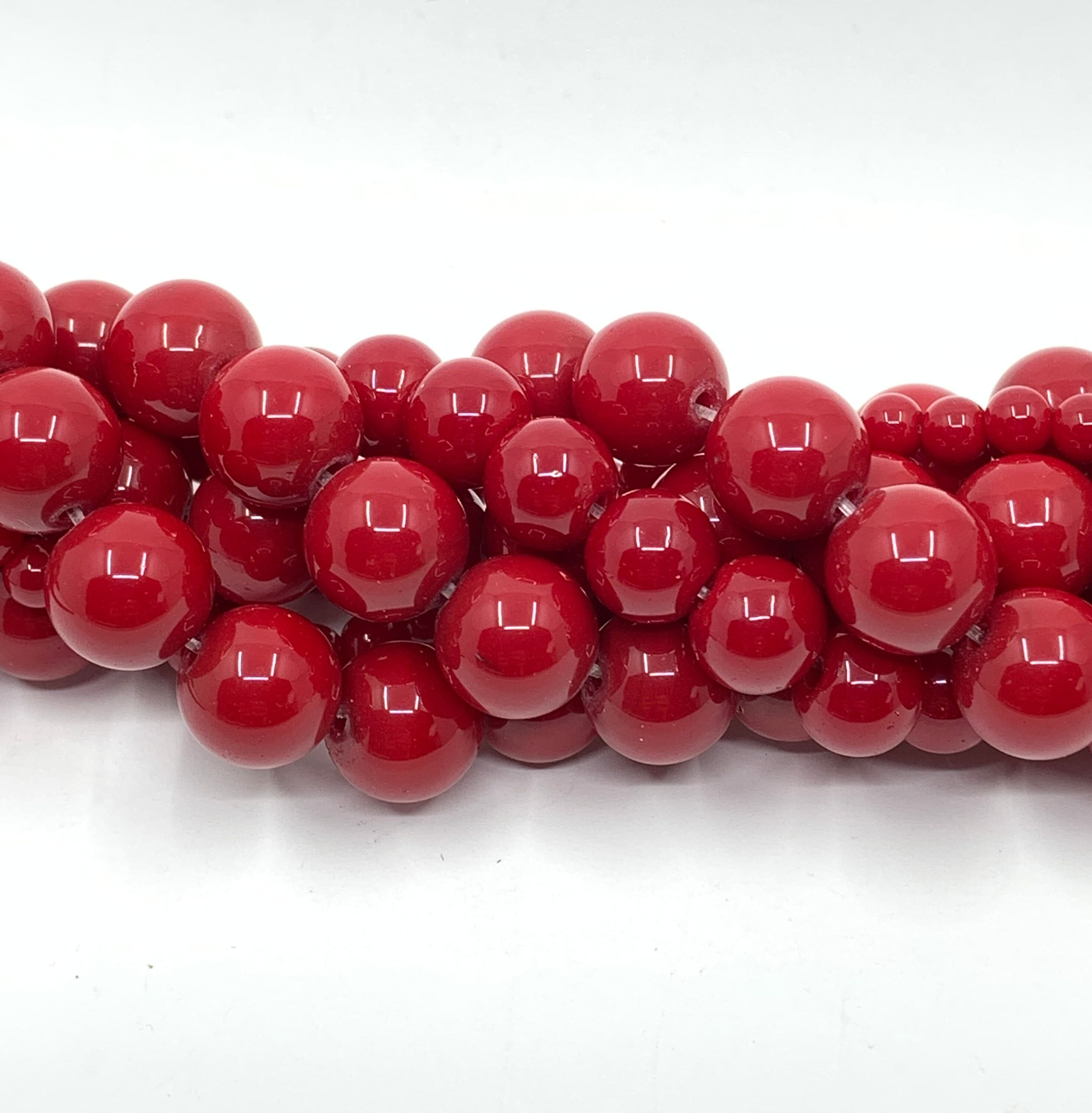 Red Czech Opaque Glass Beads, Round Loose, Jewelry Making Beads, 4mm, 8mm, 10mm, Red Glass Beads, Coated Beads, Smooth Round Beads, Bulk Buy - image 3