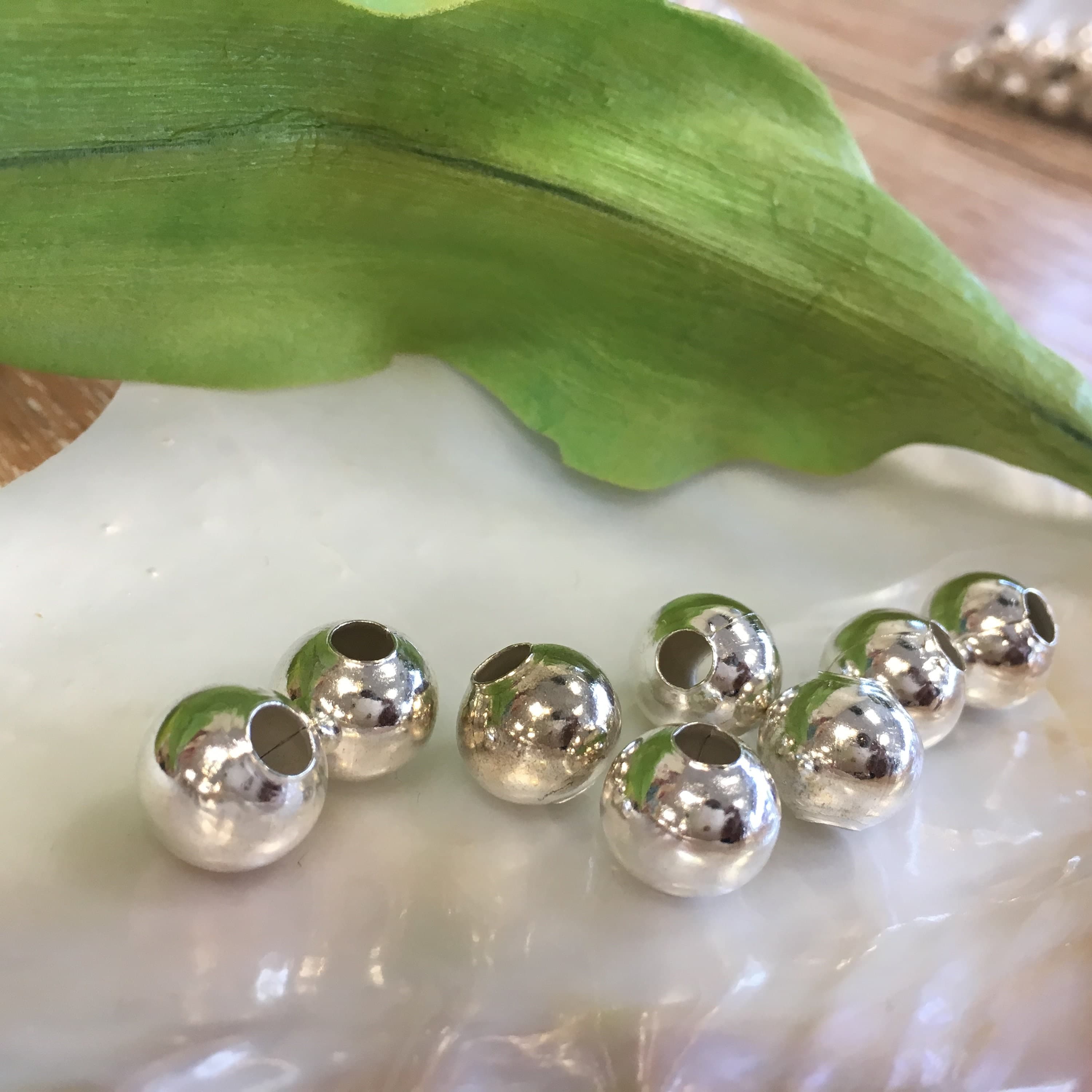 Bead Spacer, Alloy Round Beads, Alloy Spacer Beads, Smooth Polished Alloy Beads, Silver Plated Beads with Seam, 10mm beads, 12mm round beads - image 4
