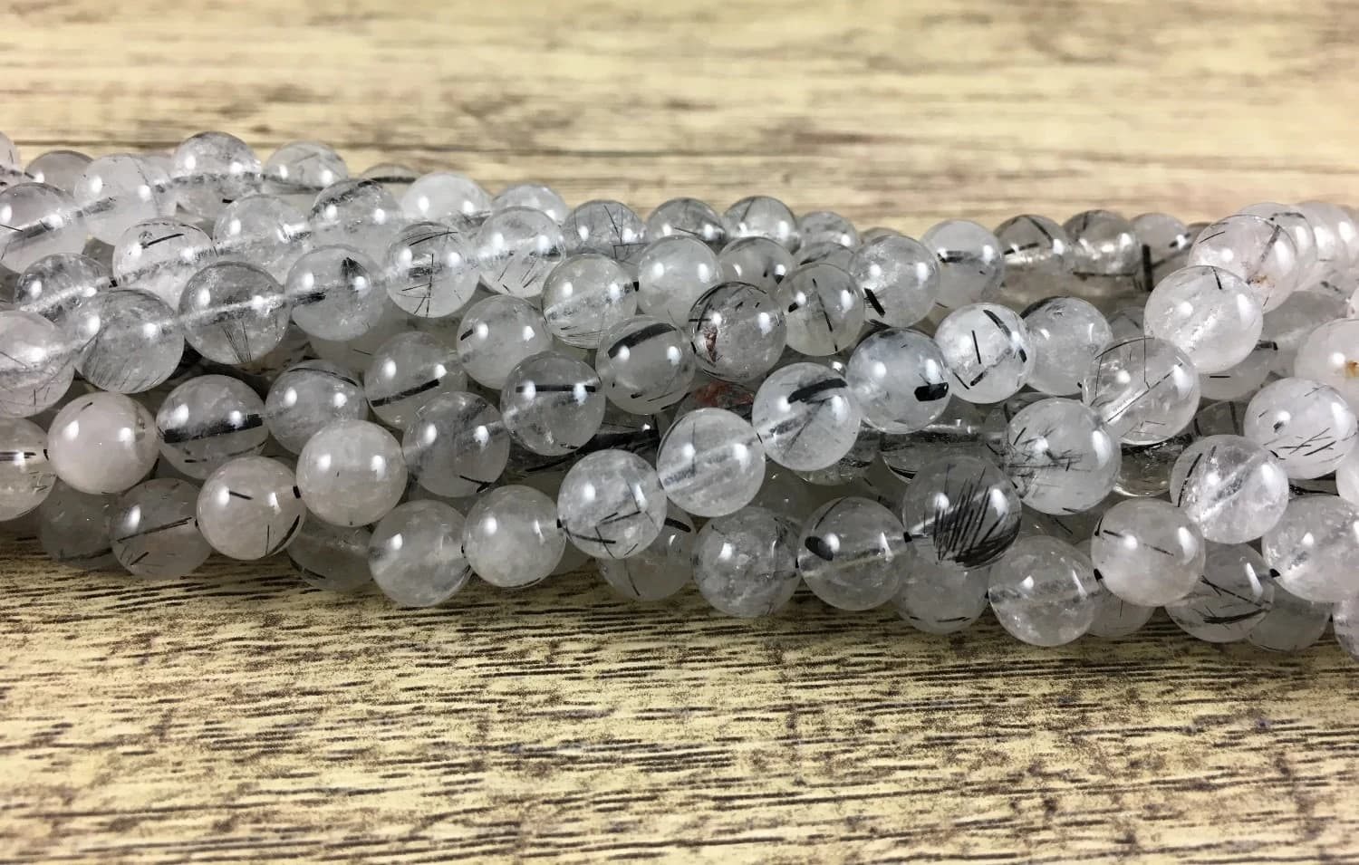 Black Tourmalinated Quartz, Quartz Beads, 4mm Quartz Beads, Gem Stone beads, bulk buy, mala beads, Canadian Supplier, Wholesale buy