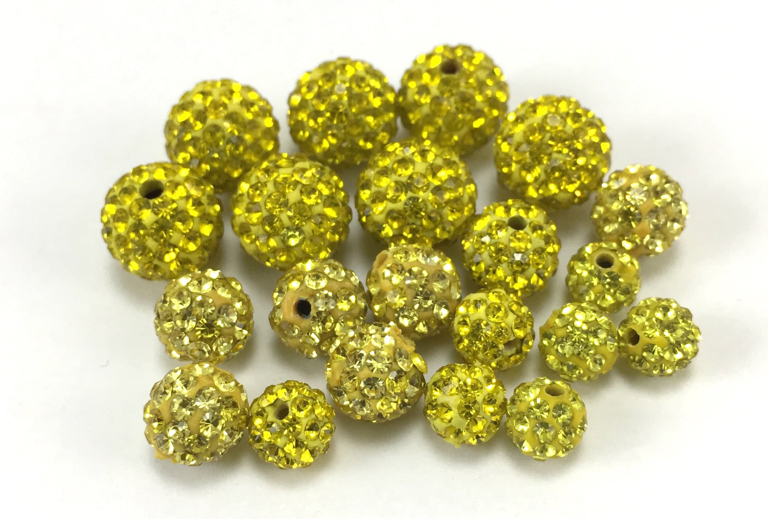 Yellow Rhinestone Bead, 8 mm Disco beads, Yellow bead, 8 mm Yellow beads, Yellow crystal bead, small crystal beads, Canadian Supplier