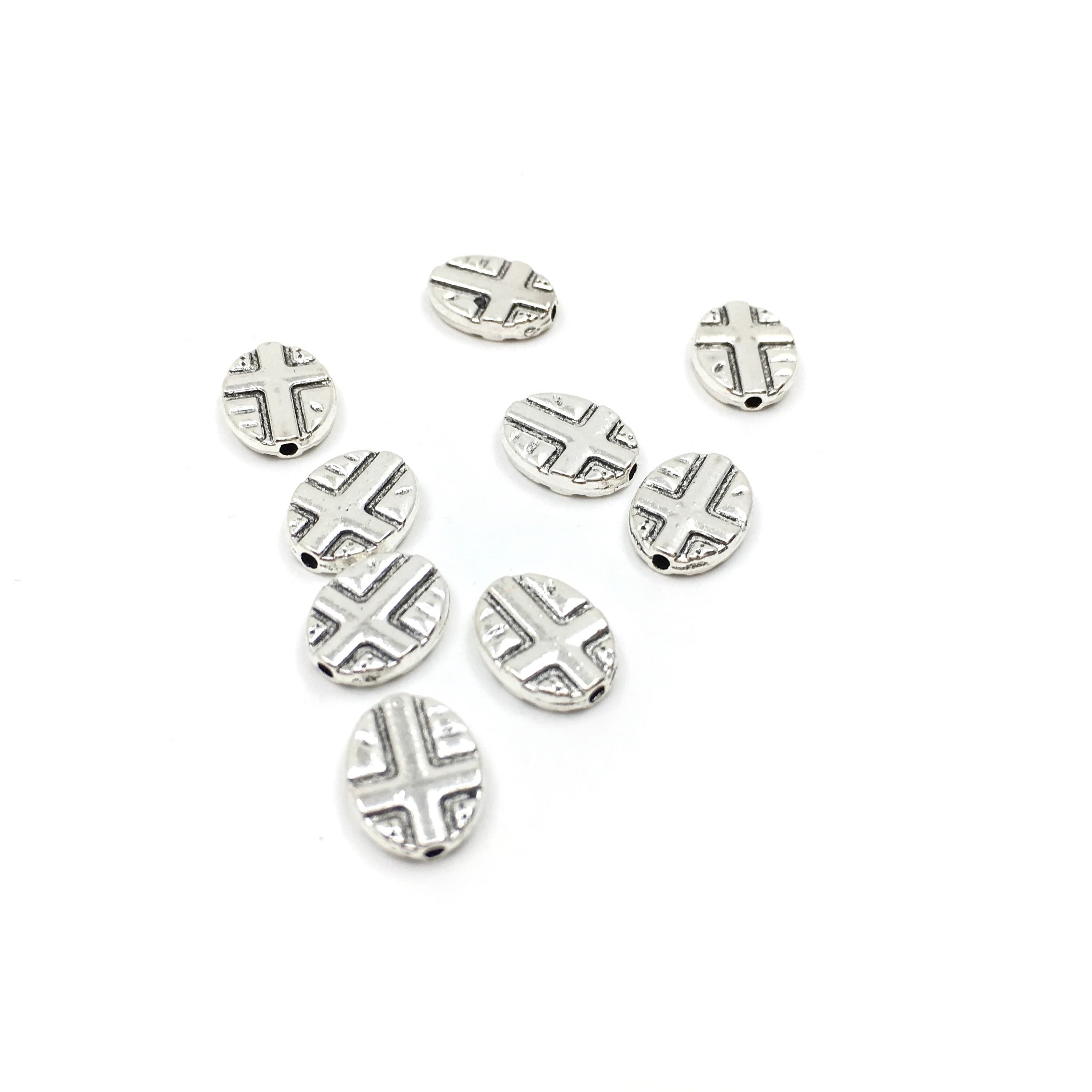 Cross Beads, Alloy Religious Beads, Religious beads, 20 Pc, Rhodium Beads, Cross Jewelry Findings, Bellaire Wholesale, Wholesale cross beads - image 4