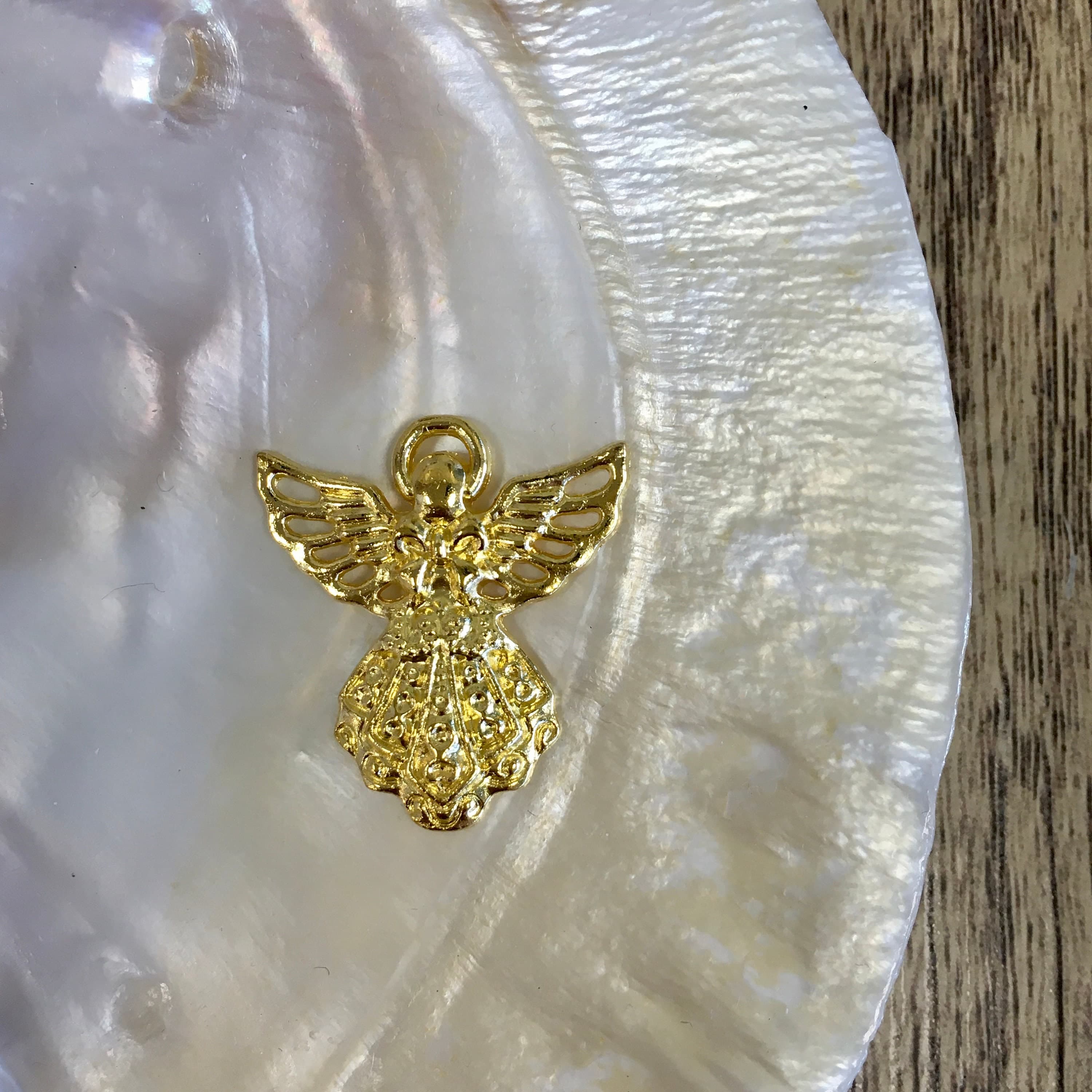 Guardian Angel Charm, Angel Charm Pendant, Yellow Gold Guardian Angel, Keychain Charm, Alloy Pendant, Bellaire Wholesale, Canada Supply - image 3