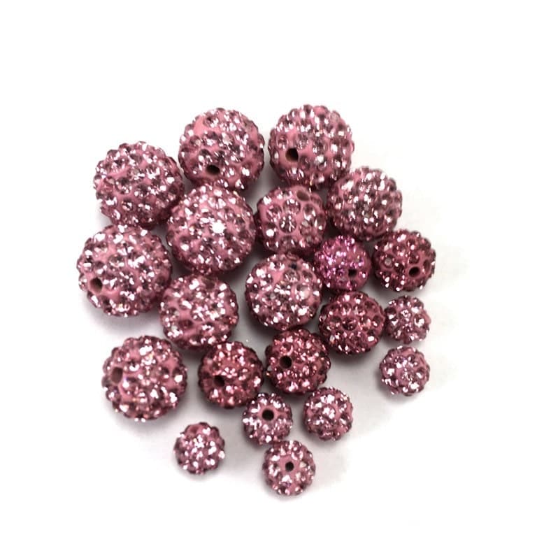 6mm Light Pink Rhinestone Bead, 6mm Disco bead, Light Pink bead, Light Pink Sparkle beads, crystal bead, small crystal bead, Canadian Seller