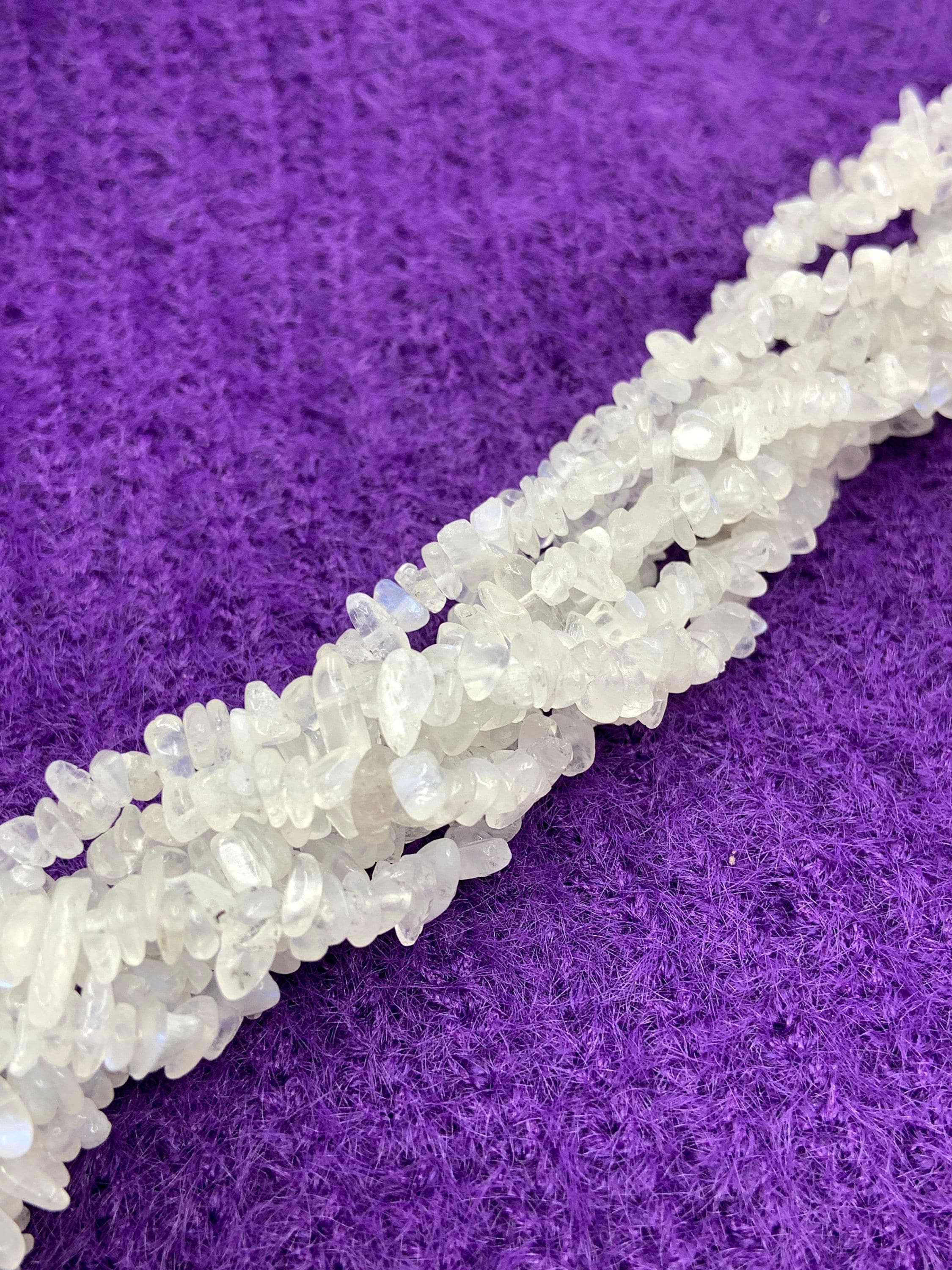 Moonstone Chip Beads, Rainbow Moonstone, Flashy, Natural Stone Chips, 3x5mm, 5x8mm Full Strand, Irregular Shape, Jewelry Making, Wholesale - image 4