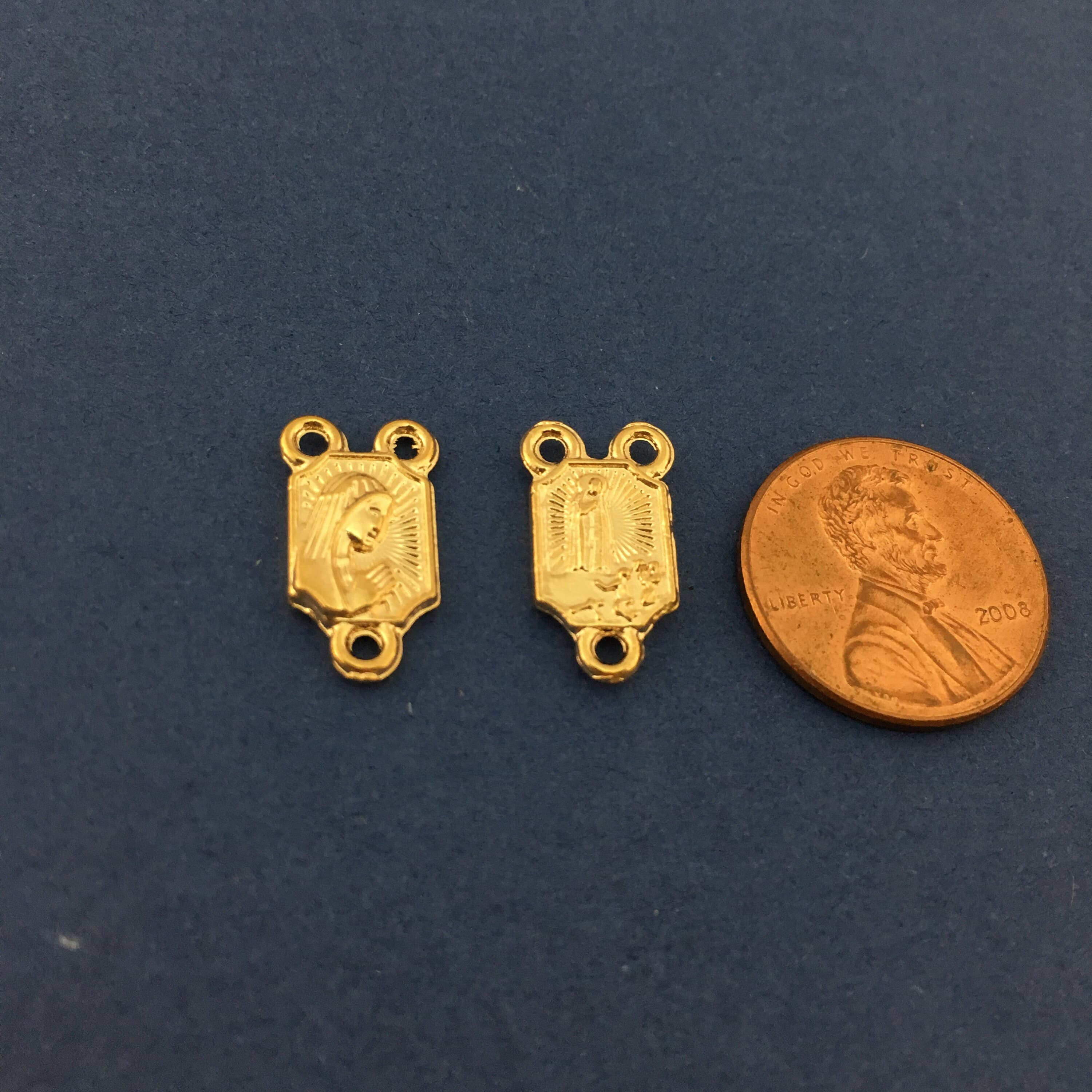 Mother Mary Light Gold Rosary Connector, Center Piece, 16 Rosary Center Piece, DIY Supply, Jewellery Making Supply, Connector Charm - image 5