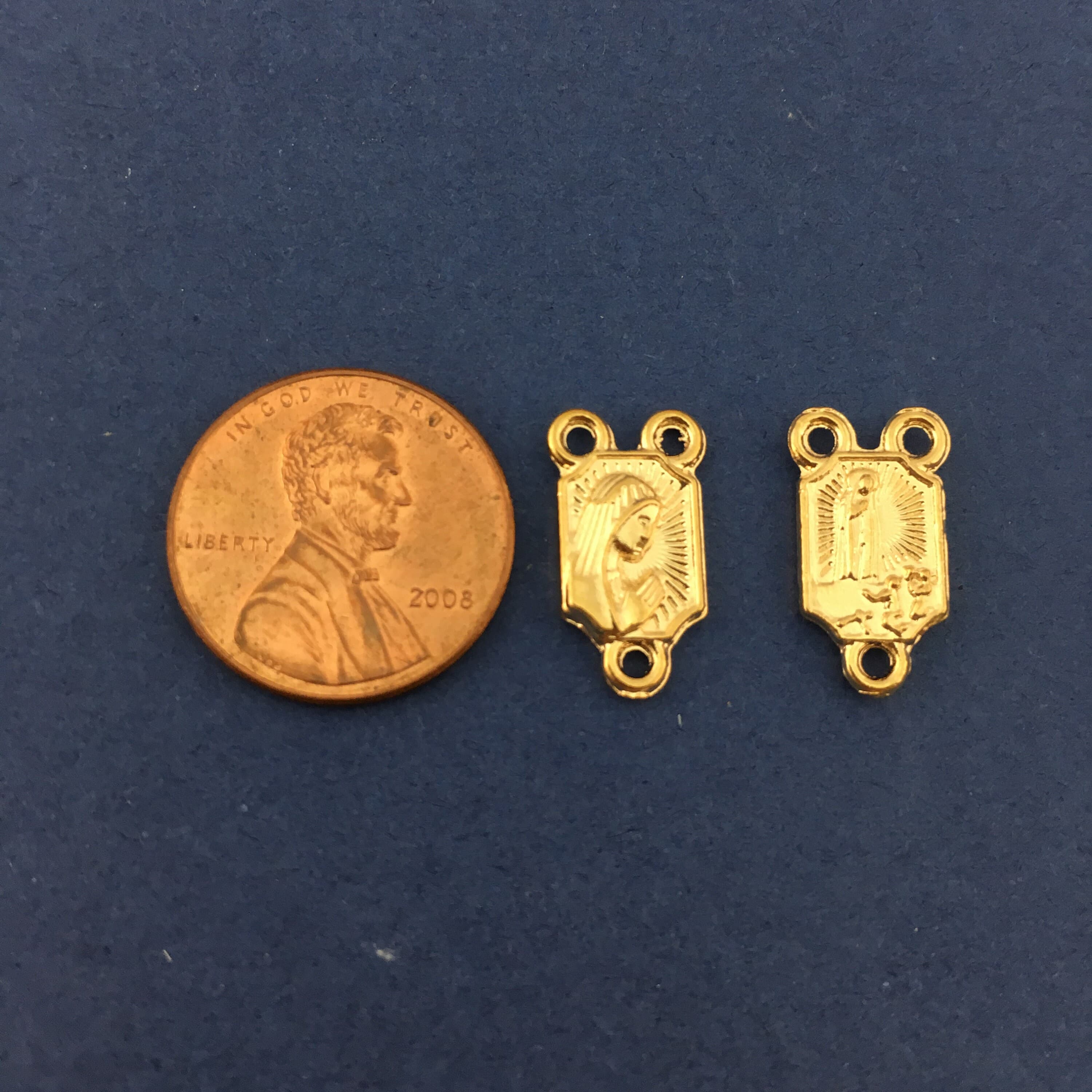 Mother Mary Light Gold Rosary Connector, Center Piece, 16 Rosary Center Piece, DIY Supply, Jewellery Making Supply, Connector Charm - image 4