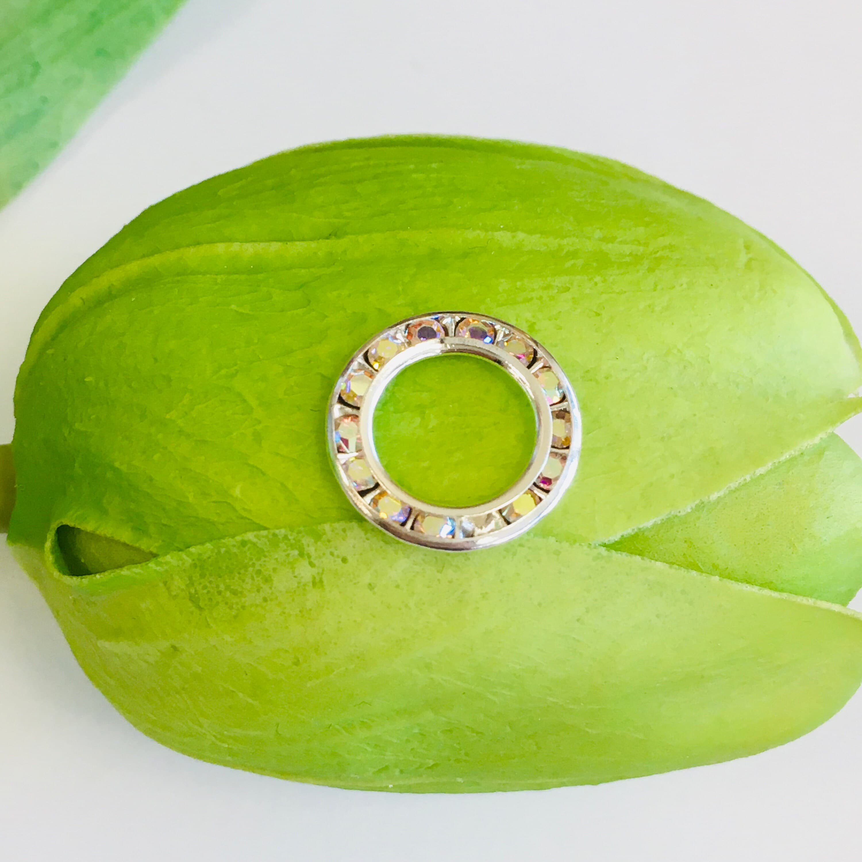 Flat Spacer Beads with AB rhinestones, Shiny Spacer beads, Silver Spacers, Bracelet Spacers, Bellaire Wholesale, Bulk Buy, Canadian Supplier - image 4