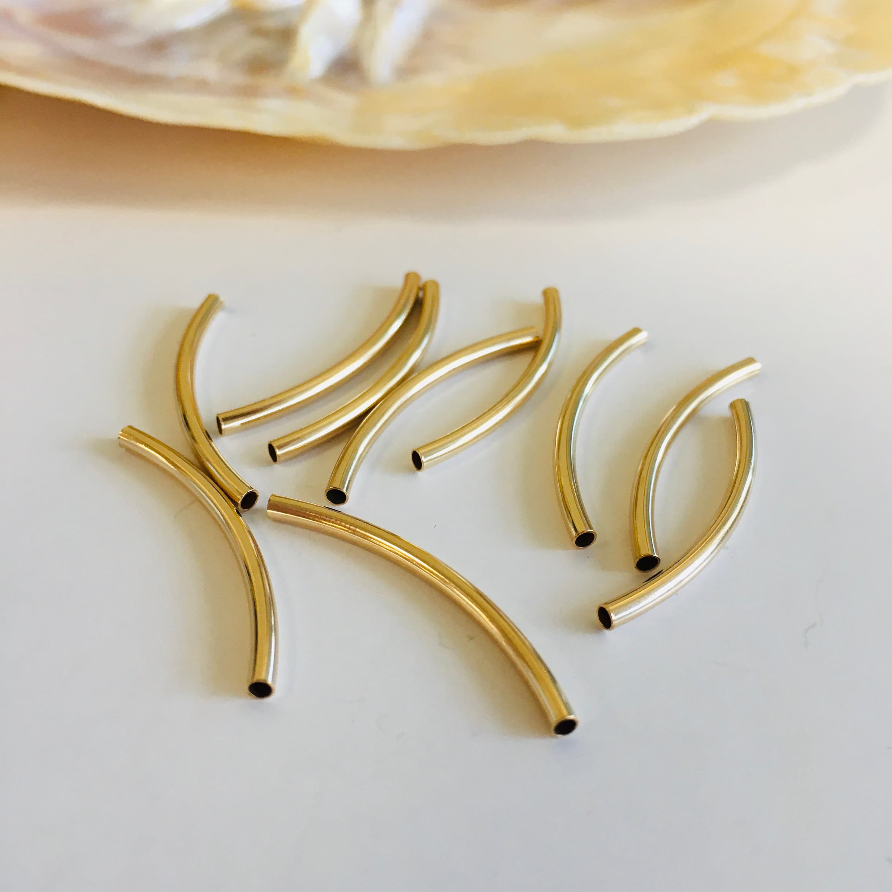 14k Gold Filled Tube Beads, Gold Tube Beads, Bracelet Connector, Bellaire Wholesale, Wholesale Beads, Bulk Buy, Canadian Supplier