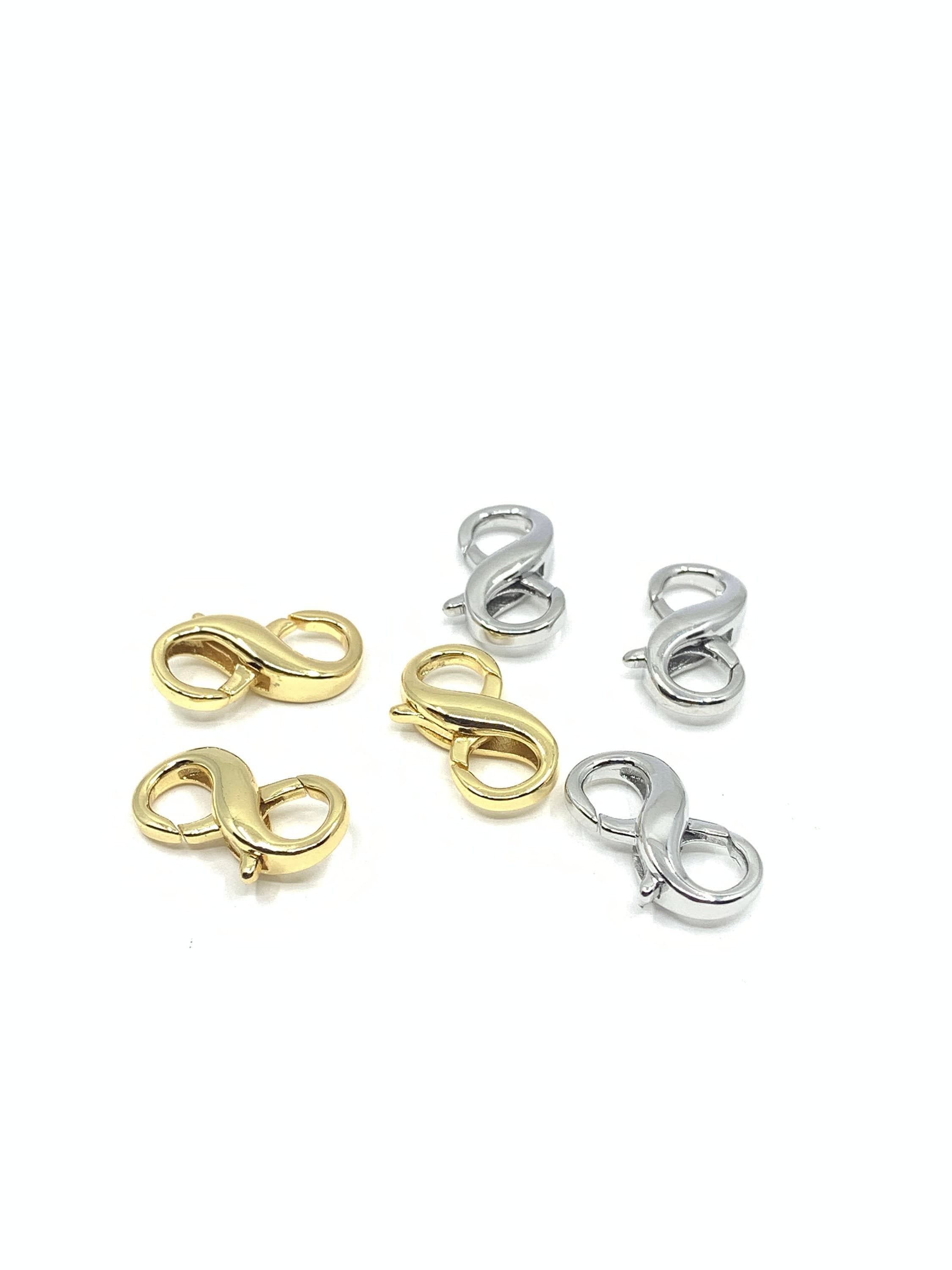 Infinity Charm Lock, Infinity Charm Holder, 2 sided, Spring Lock, Jewelry lock connector, Clasp Lock, Push lock, Jewelry Findings, Enhancer