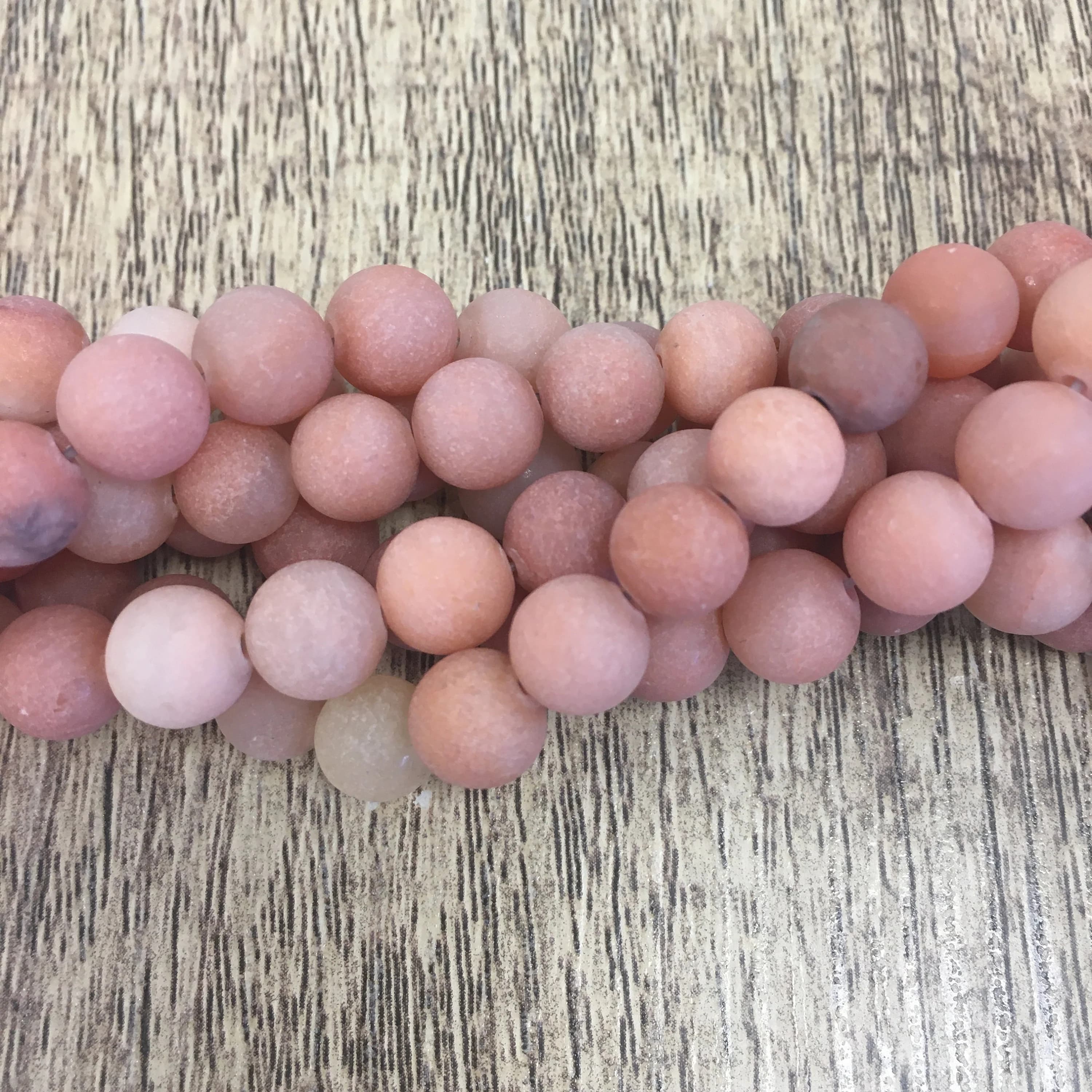 Matte Pink Aventurine Beads, B quality, has natural black marks inside, 4mm, 6mm, 8mm aventurine beads, Bellaire Wholesale, Bulk - image 5