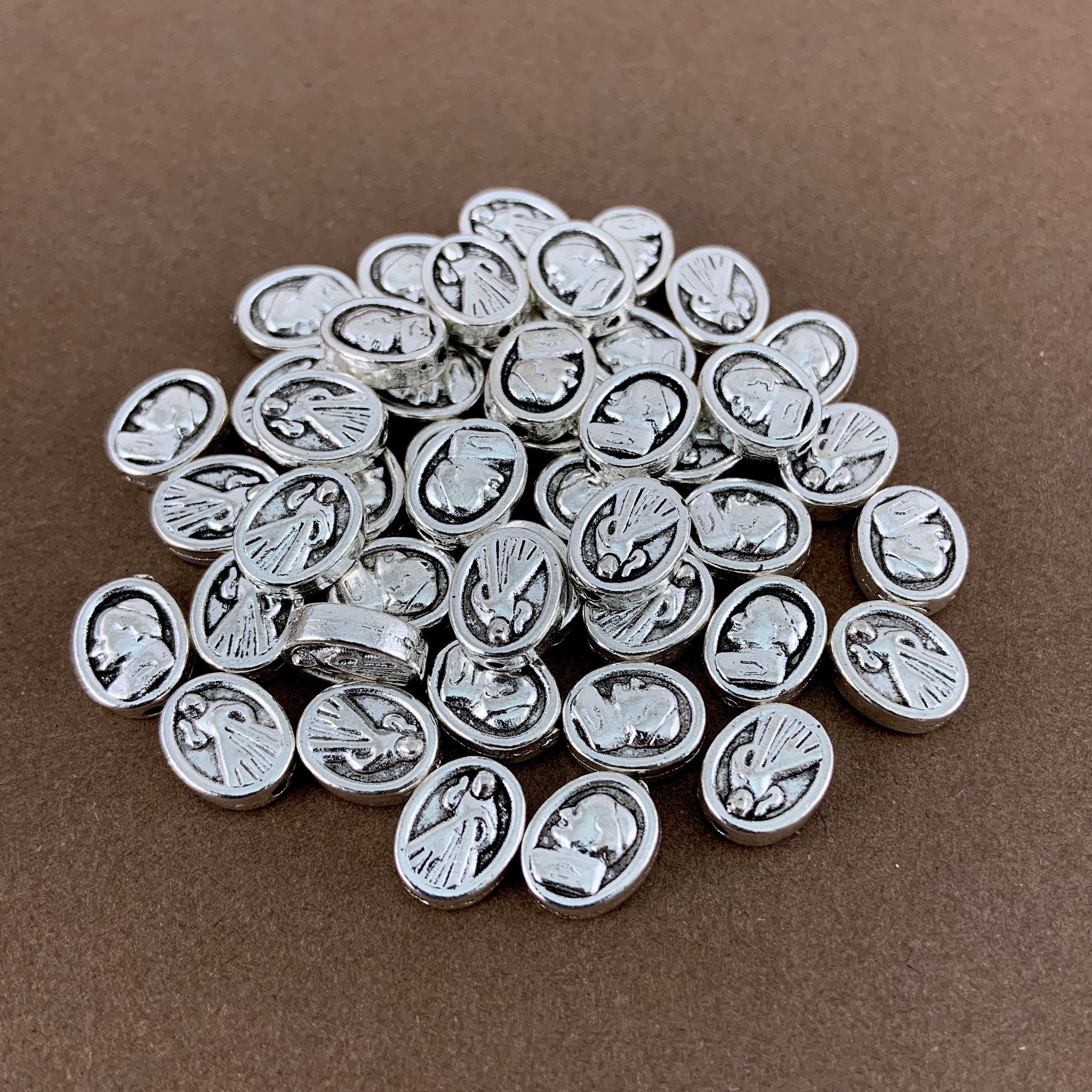 Alloy Religious Beads, Religious beads, 40Pc, Silver Bead, Jewelry findings, Pendant Findings, Earring Findings