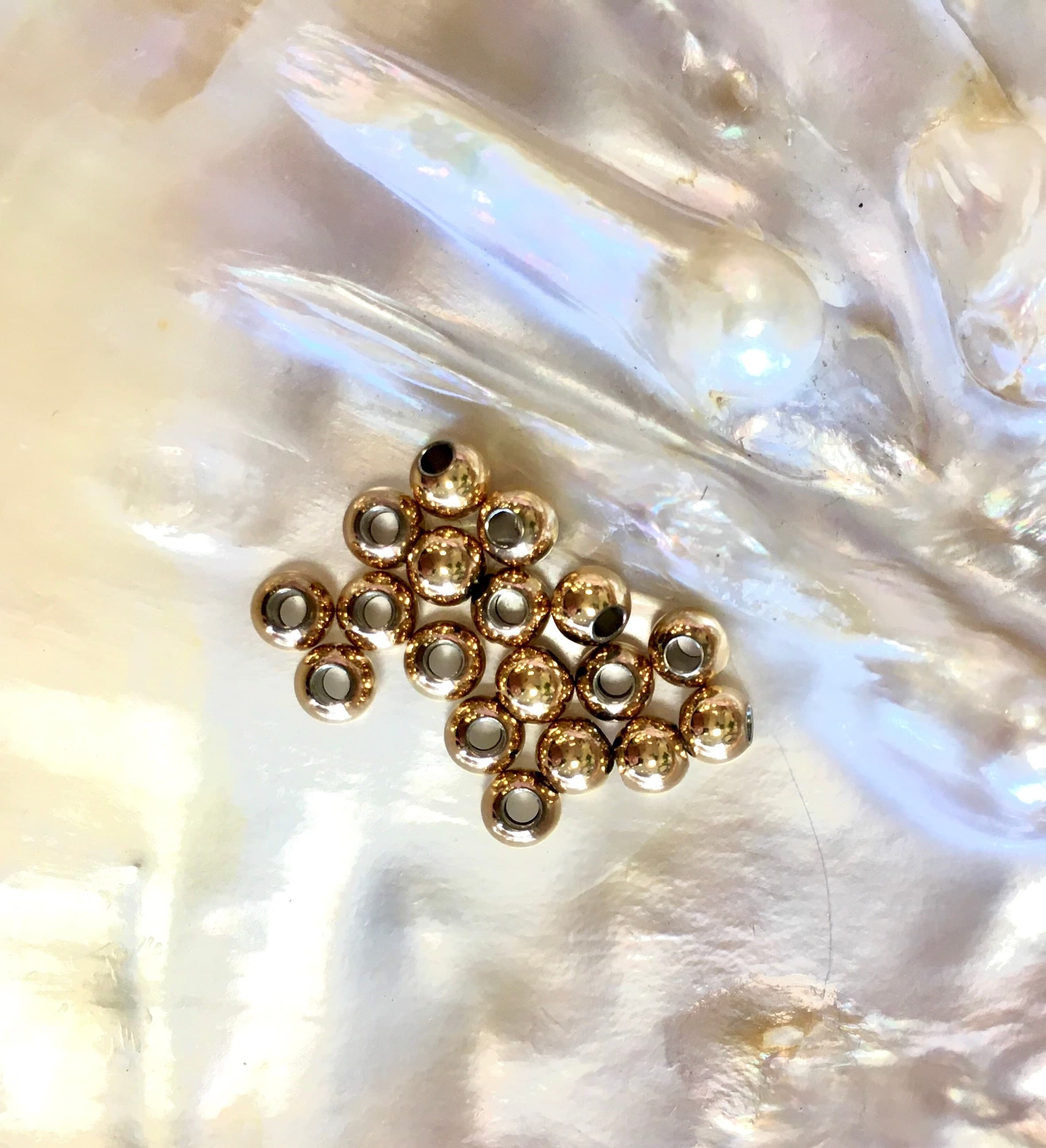 Stainless Steel Gold Round Beads, Round Spacer beads, Gold Beads, Beads for bracelet, Canadian Supplier - image 5