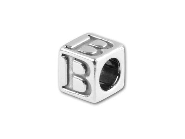 Sterling Silver Alphabet Cube, 4.5mm Cube letter, Silver Alphabet beads, Silver A, B, C, D Letter, Letter Beads, Initial Beads, Letter block - image 3