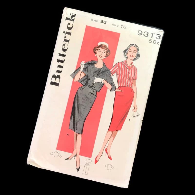 1960s Butterick Sewing Pattern 9313: Mod Dress & Jacket, Vintage Size 16
