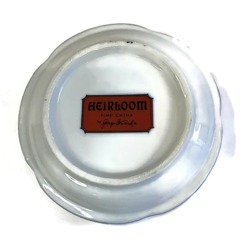 Vintage Georges Briard Heirloom Bowl: Asian Modern Cherry Blossom Bamboo Fine China - image 4
