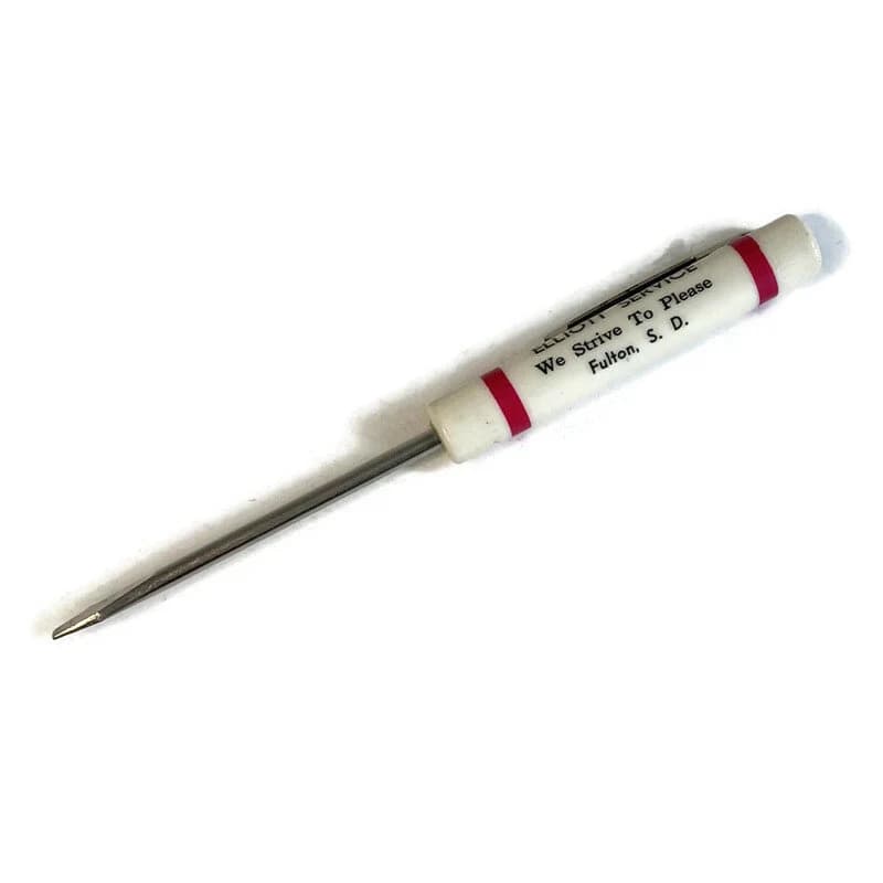 Vintage Elliott Service Advertising Pocket Screwdriver: Fulton, South Dakota Collectible