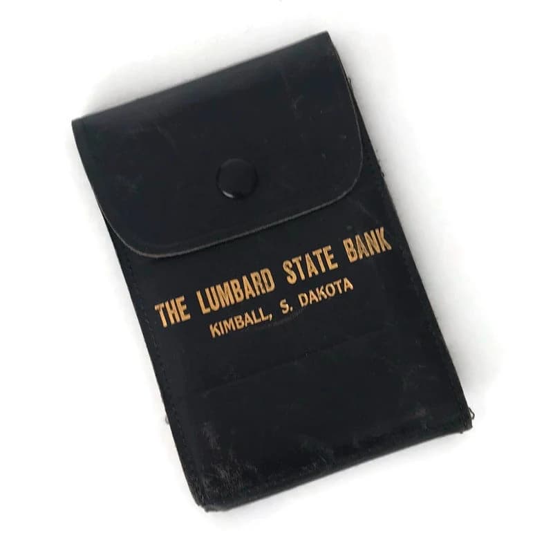 1920s Lumbard State Bank Leather Checkbook: South Dakota Banking Collectible