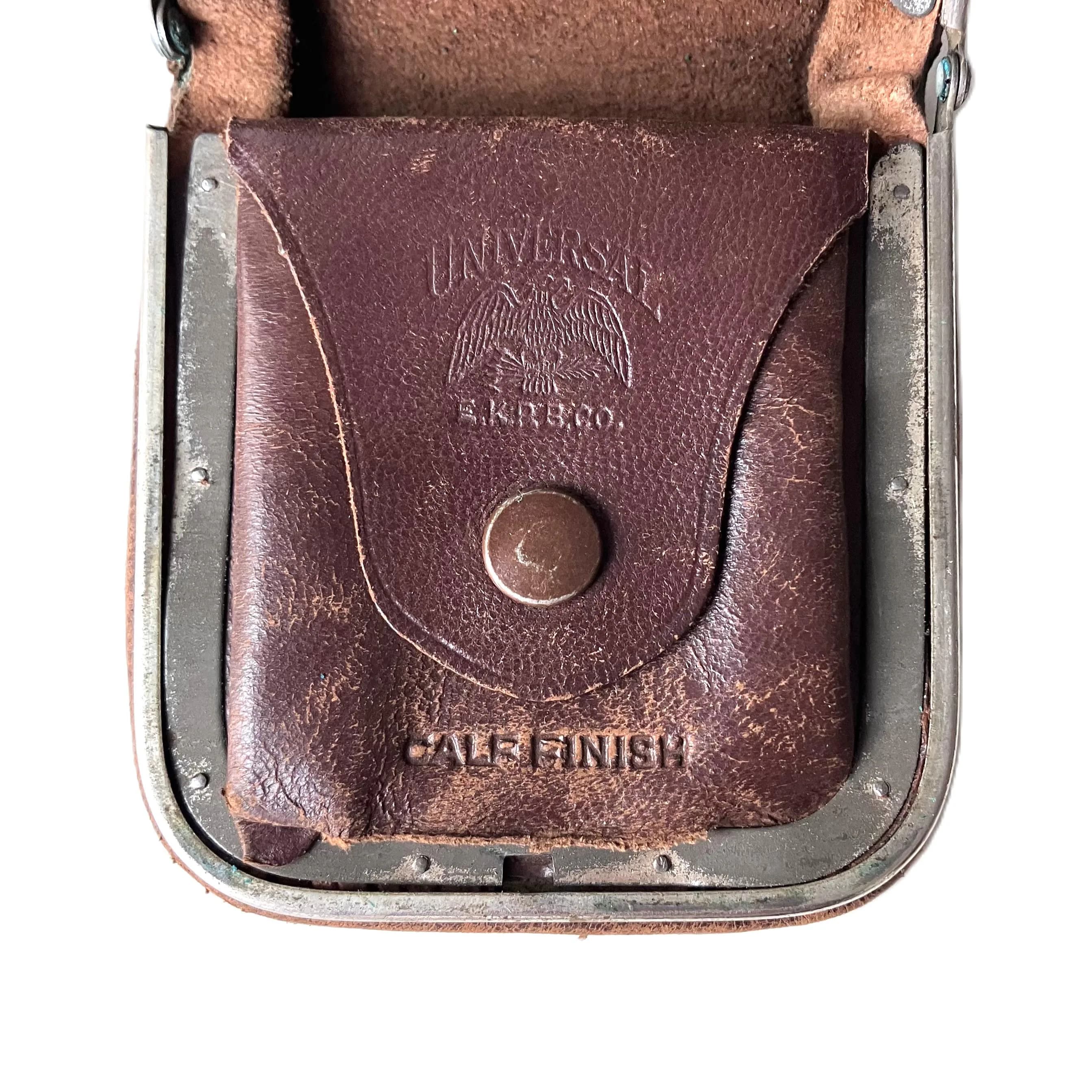 Vintage Brown Calf Leather Coin Purse: Universal Bifold Wallet (3x3 Inches) - image 5