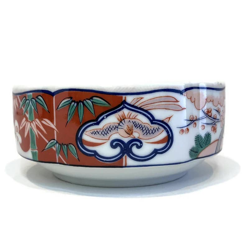 Vintage Georges Briard Heirloom Bowl: Asian Modern Cherry Blossom Bamboo Fine China