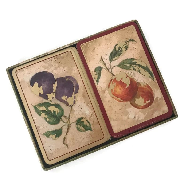 Vintage Caspari Playing Cards: Golden Fruit, Pamela Gladding Dual Deck