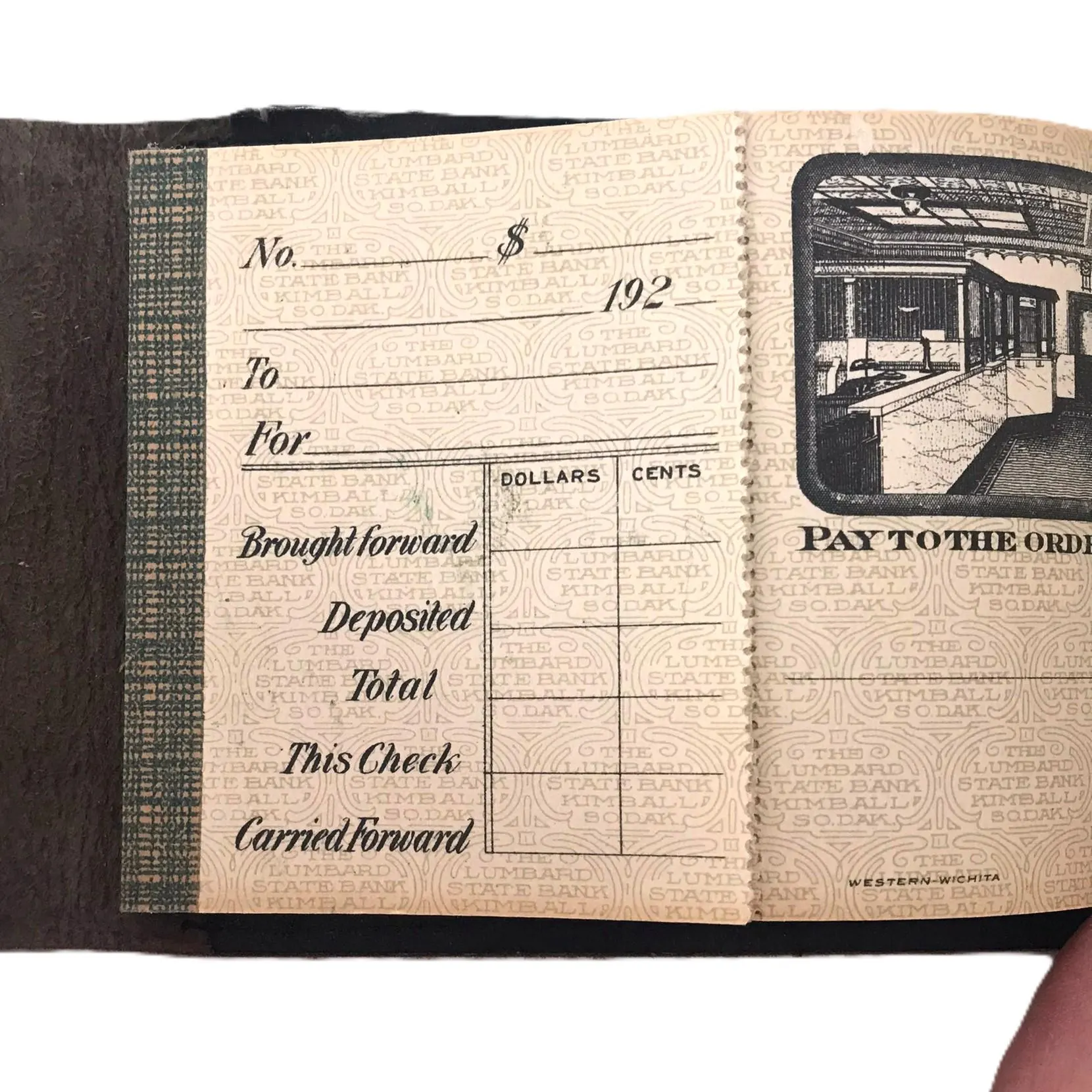 1920s Lumbard State Bank Leather Checkbook: South Dakota Banking Collectible - image 4