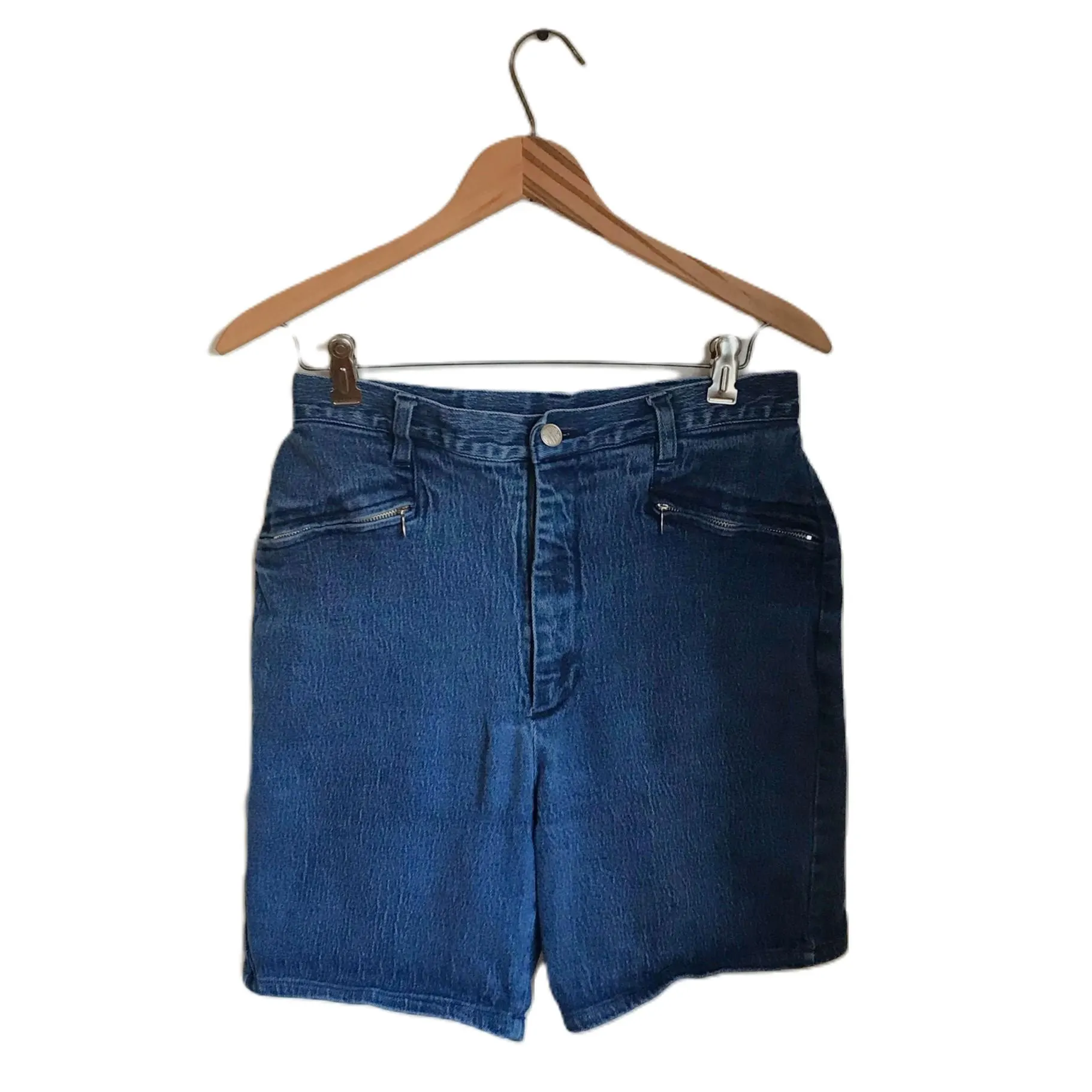 Vintage 80s Gitano Denim Shorts: High Waist Zipper Pocket, Kids Size 11/12