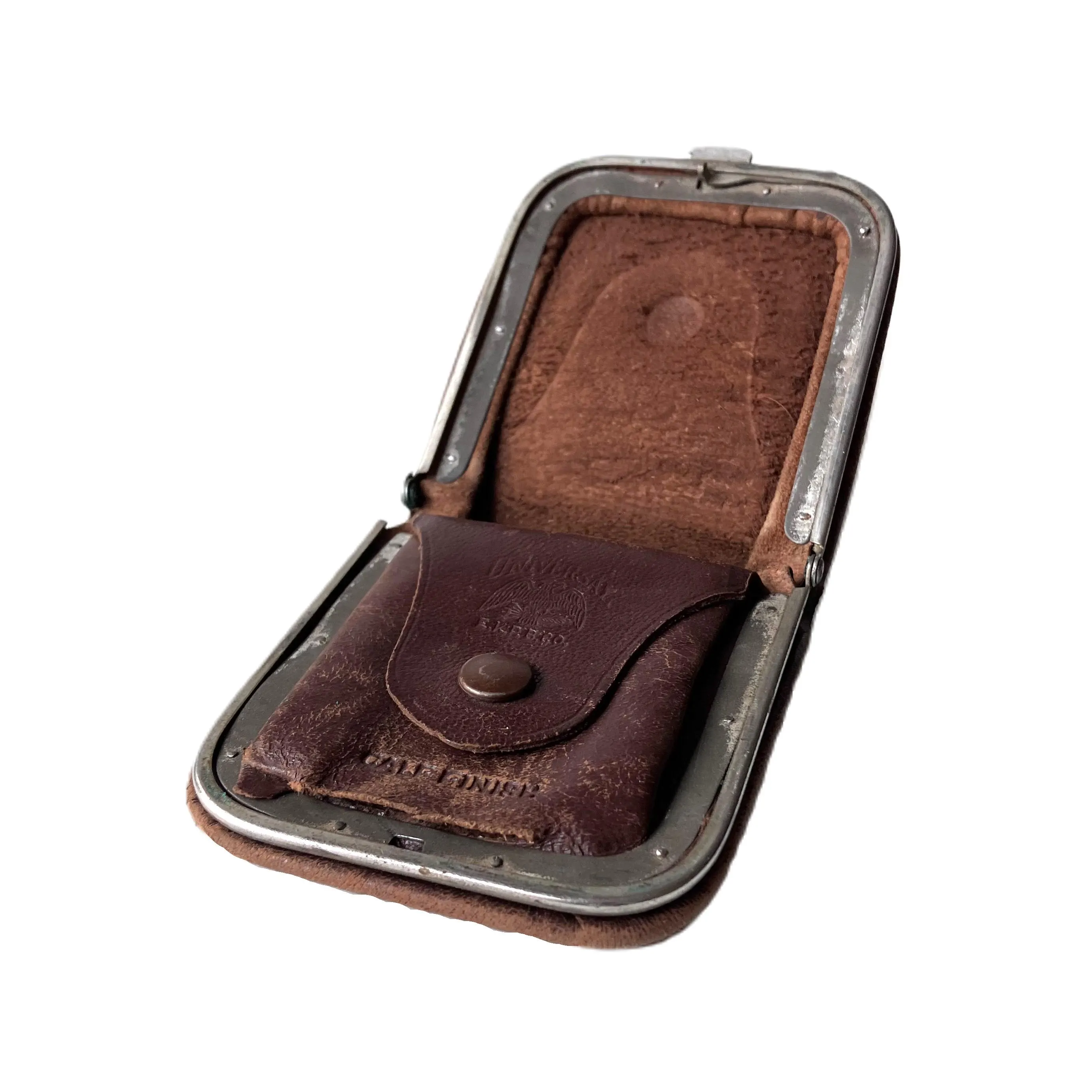 Vintage Brown Calf Leather Coin Purse: Universal Bifold Wallet (3x3 Inches) - image 4