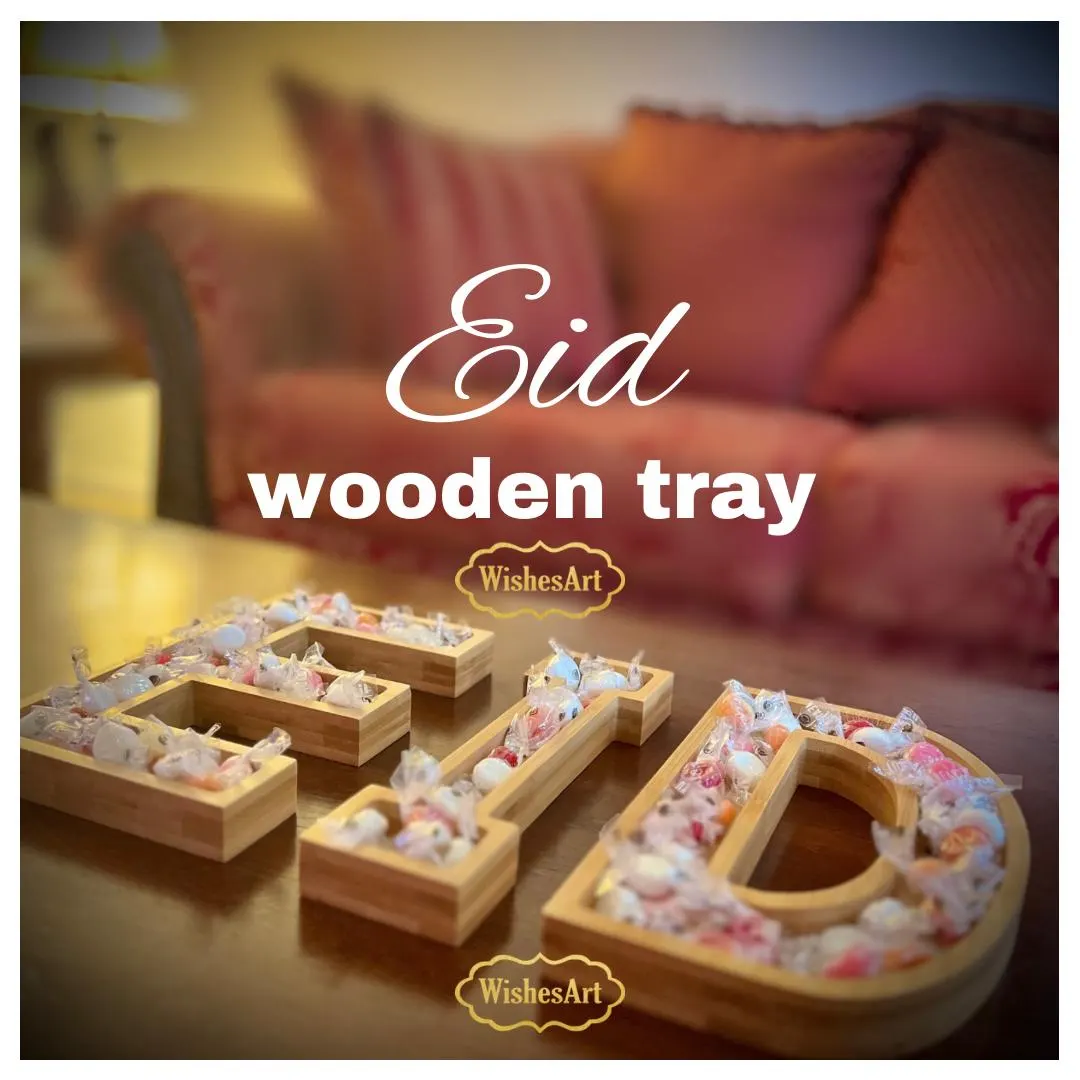 EID bamboo wooden tray serving for small candy and small favors  Eid wood tray