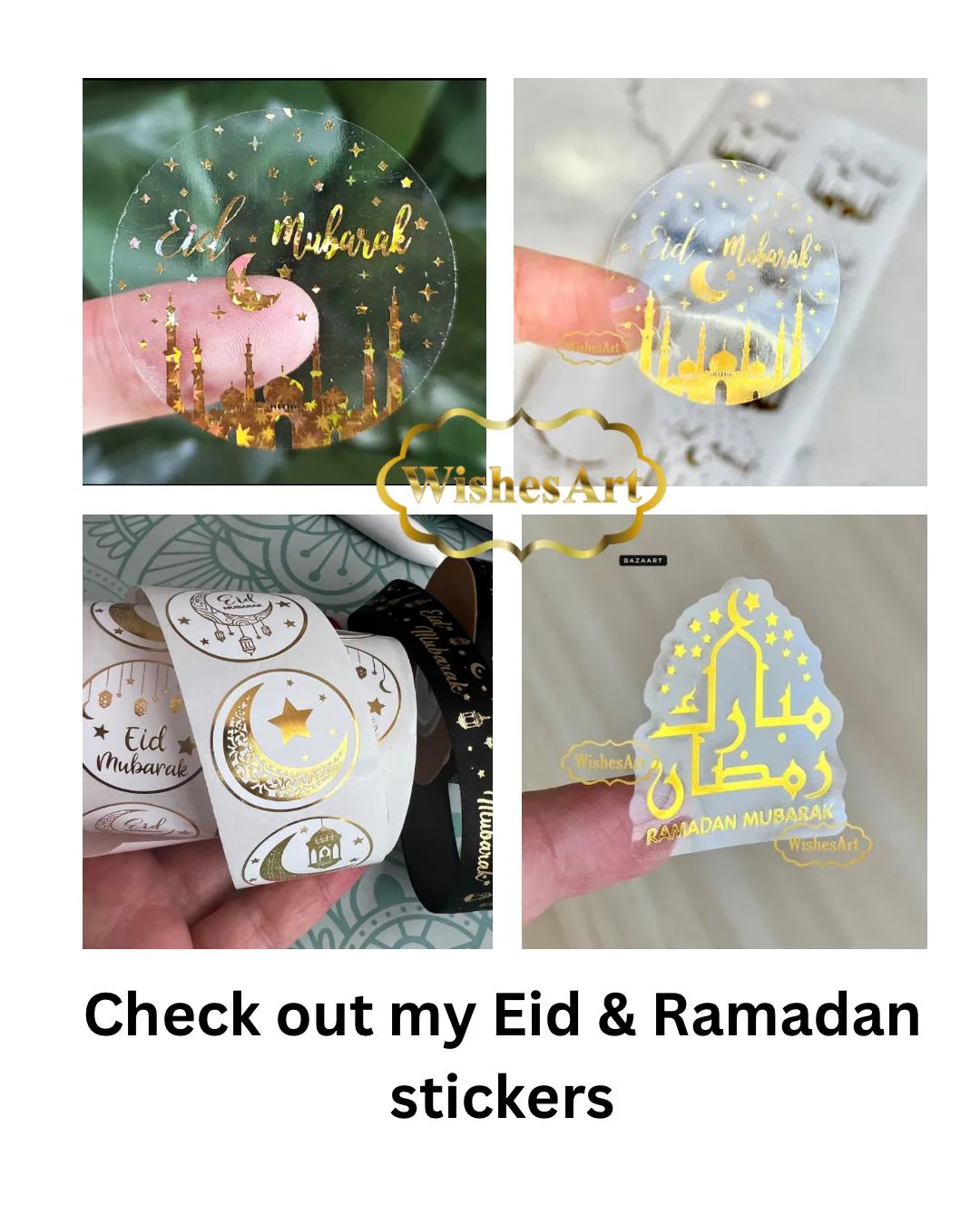 200” Ramadan Eid ribbon shiny gold foil Moon stars lantern gifts - image 3
