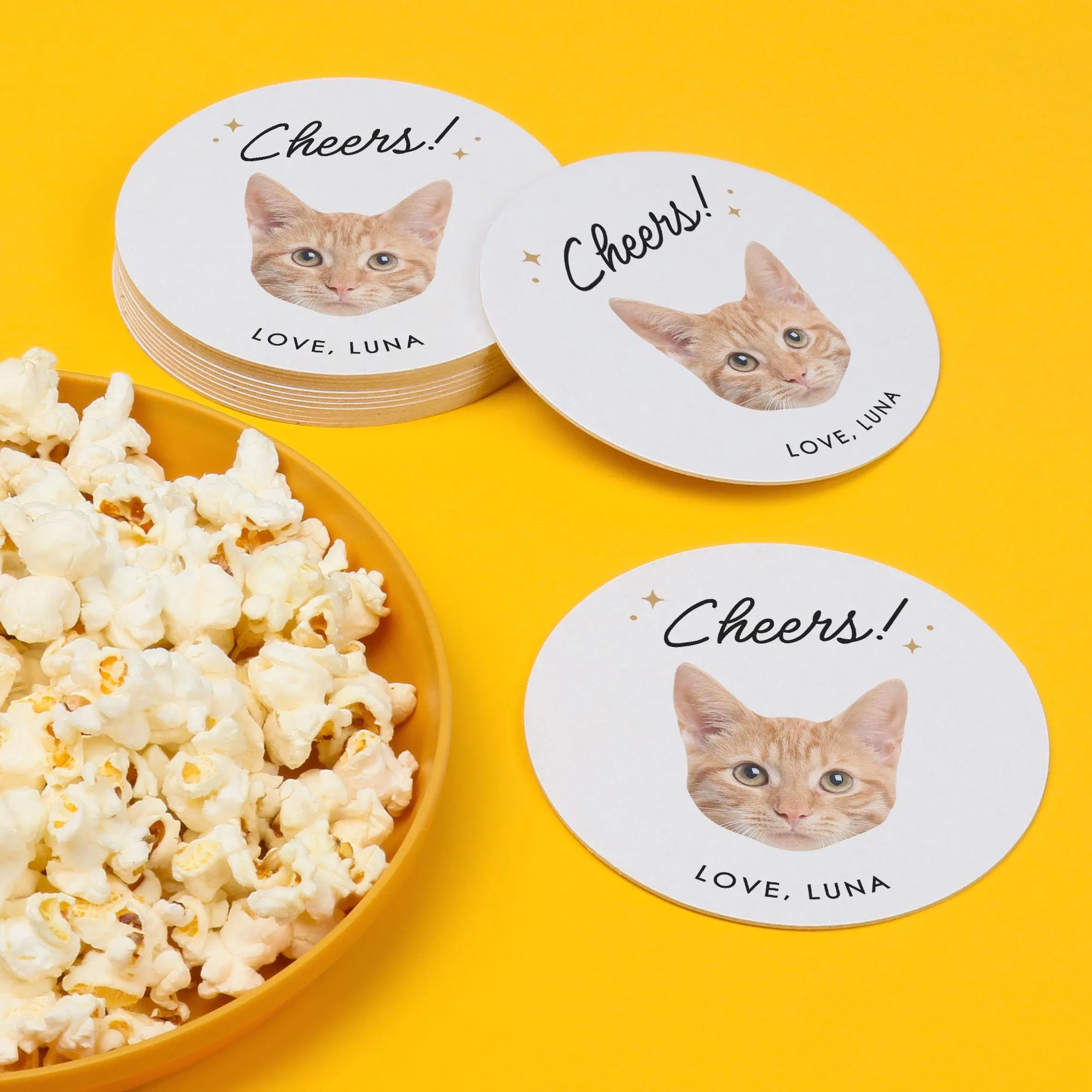 Custom Photo Cheers Pet Wedding Drink Coasters, 4-Inch Disposable Paper Coasters for Weddings, Custom Table Decor - Set of 25 or 100 - image 3