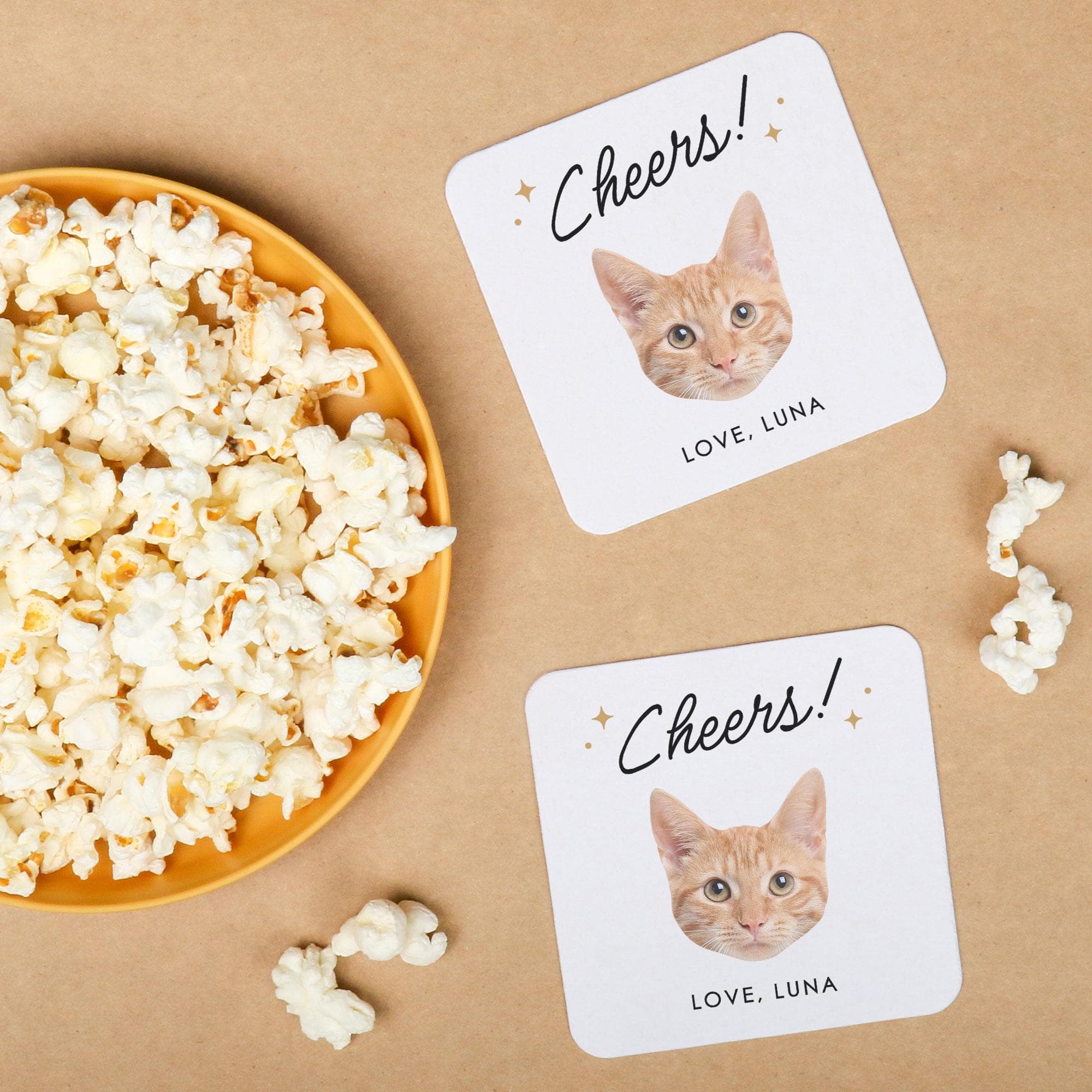Custom Photo Cheers Pet Wedding Drink Coasters, 4-Inch Disposable Paper Coasters for Weddings, Custom Table Decor - Set of 25 or 100 - image 5