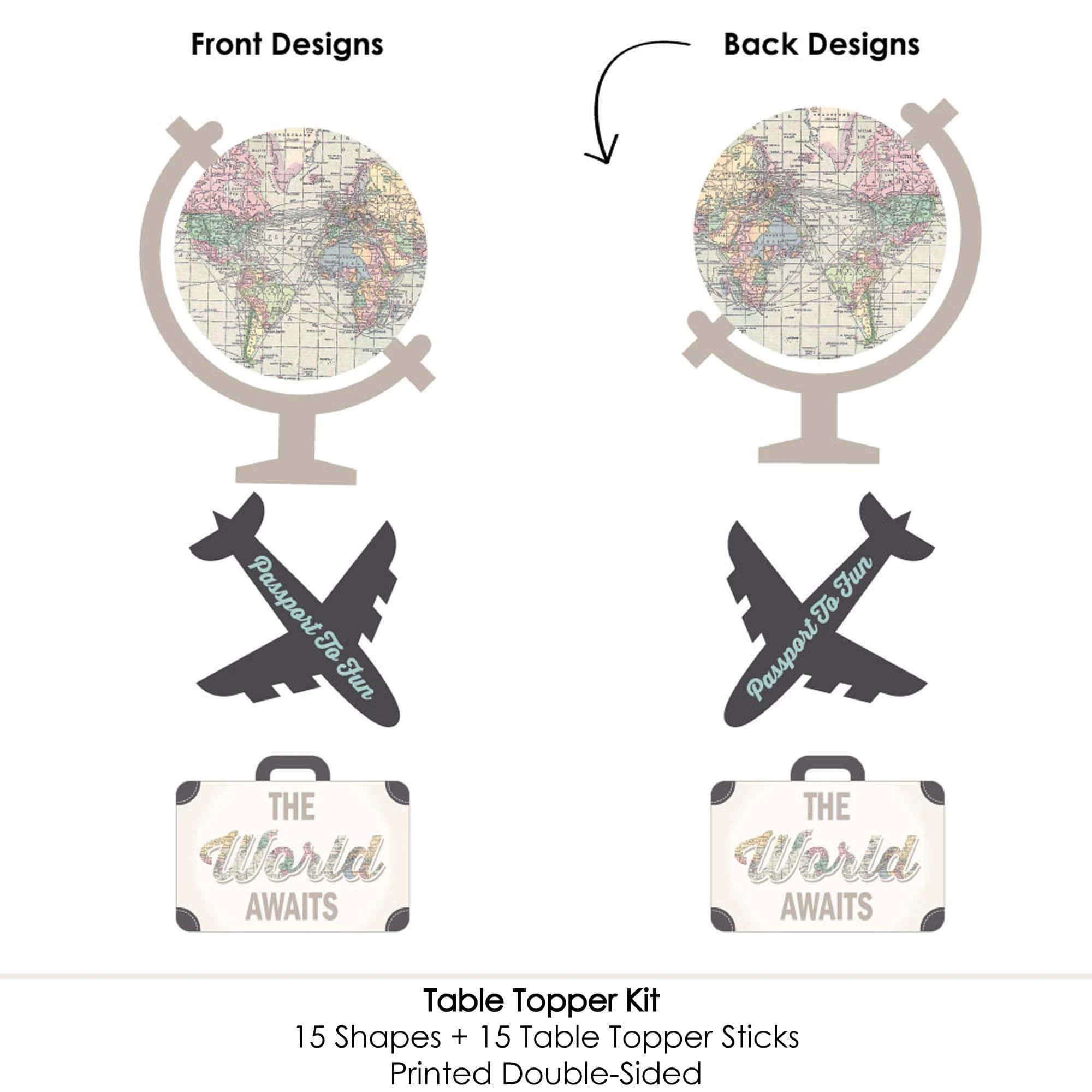 World Awaits - Centerpiece Sticks - Travel Themed Party Table Toppers - Graduation or Retirement Centerpiece Party Supplies - 15 Ct. - image 5